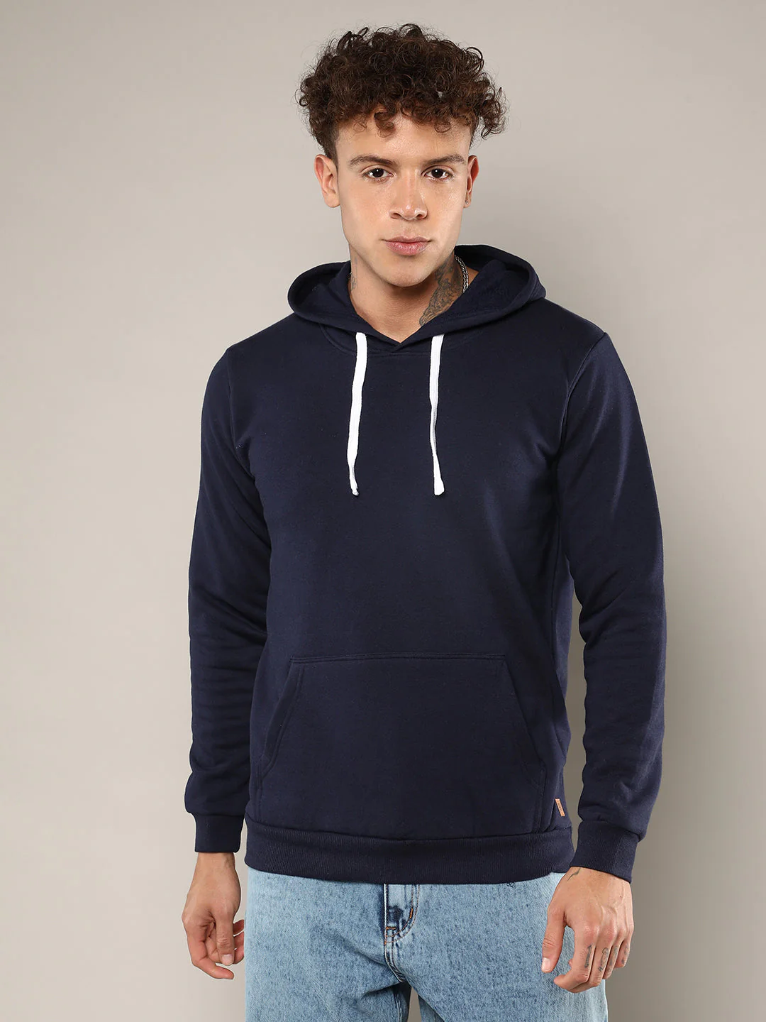 Pullover Hoodie With Contrast Drawstring - Image 2