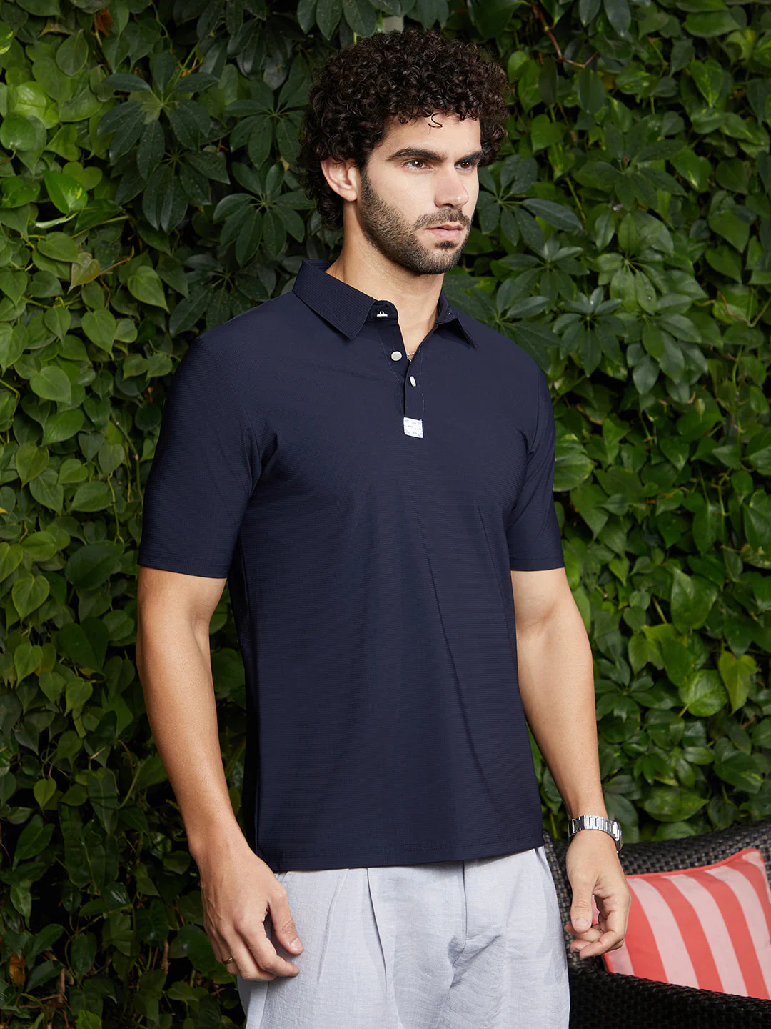 Seamless Waffle Polo T-Shirt - Image 3