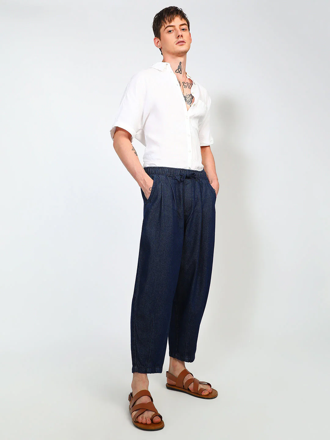 Slouched Ankle-Length Denim Jeans - Image 5
