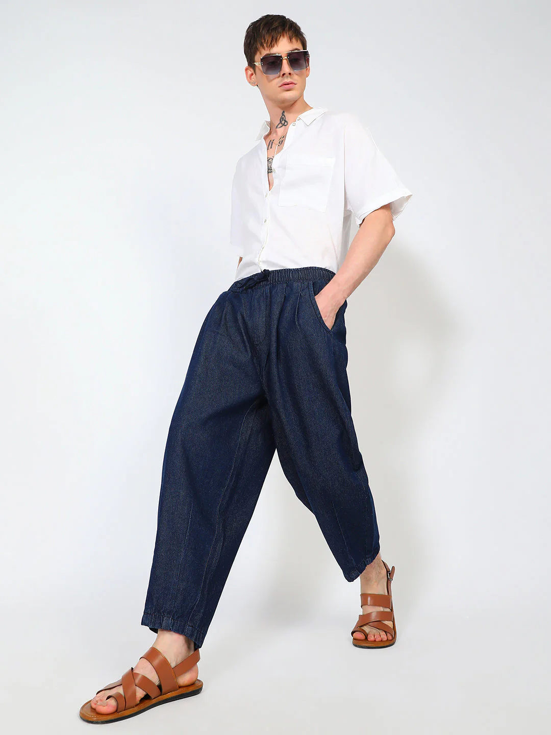 Slouched Ankle-Length Denim Jeans - Image 6