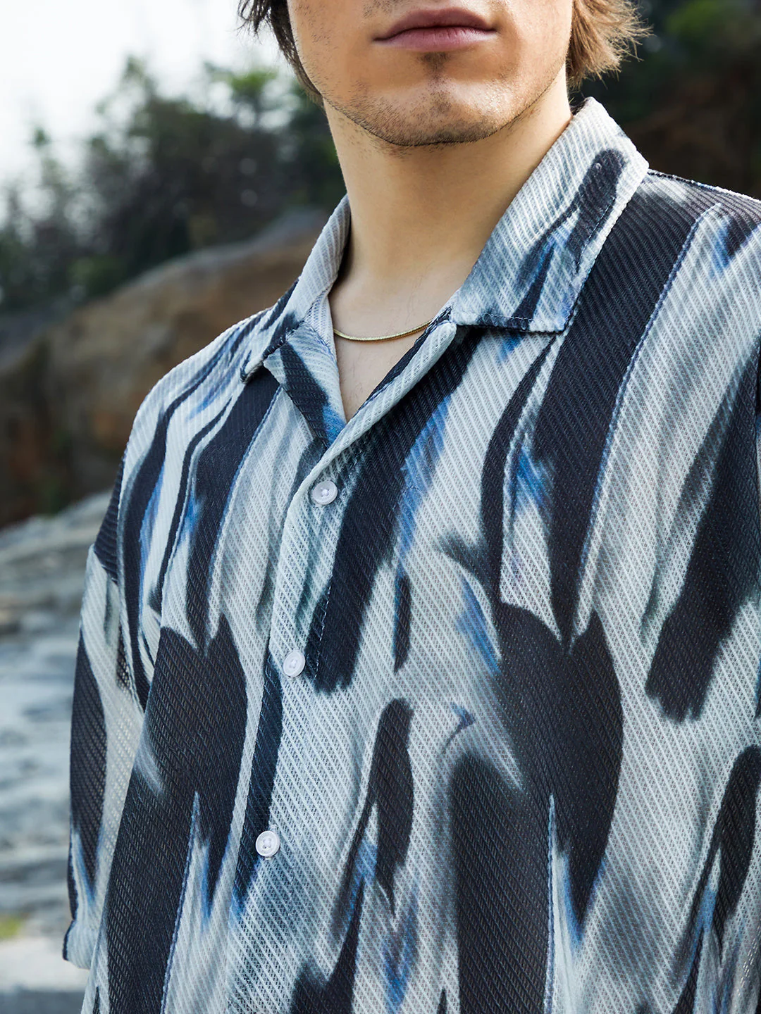 Strokes Mesh Oversized Shirt - Image 7