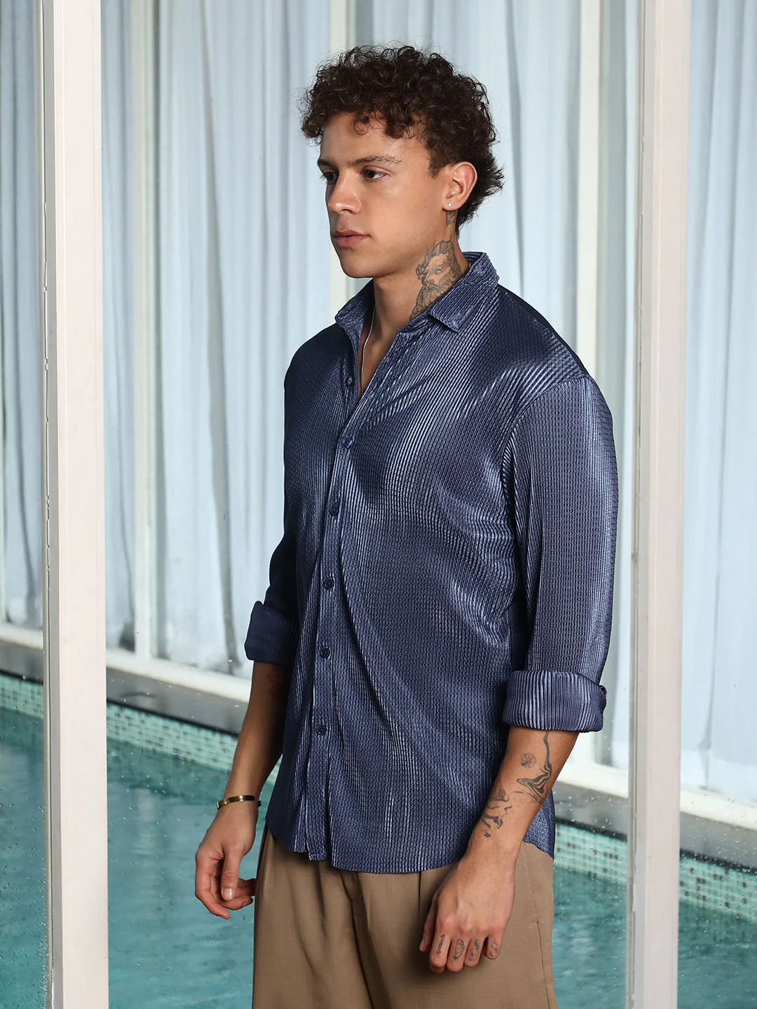 Textured-Pleat Shirt - Image 3
