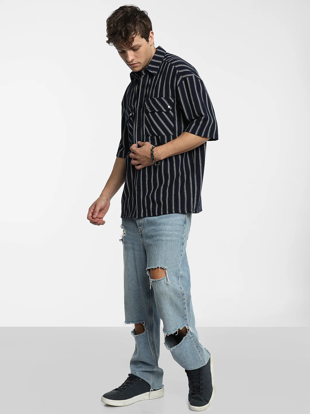 Utility Halo-Stripe Oversized Shirt - Image 12