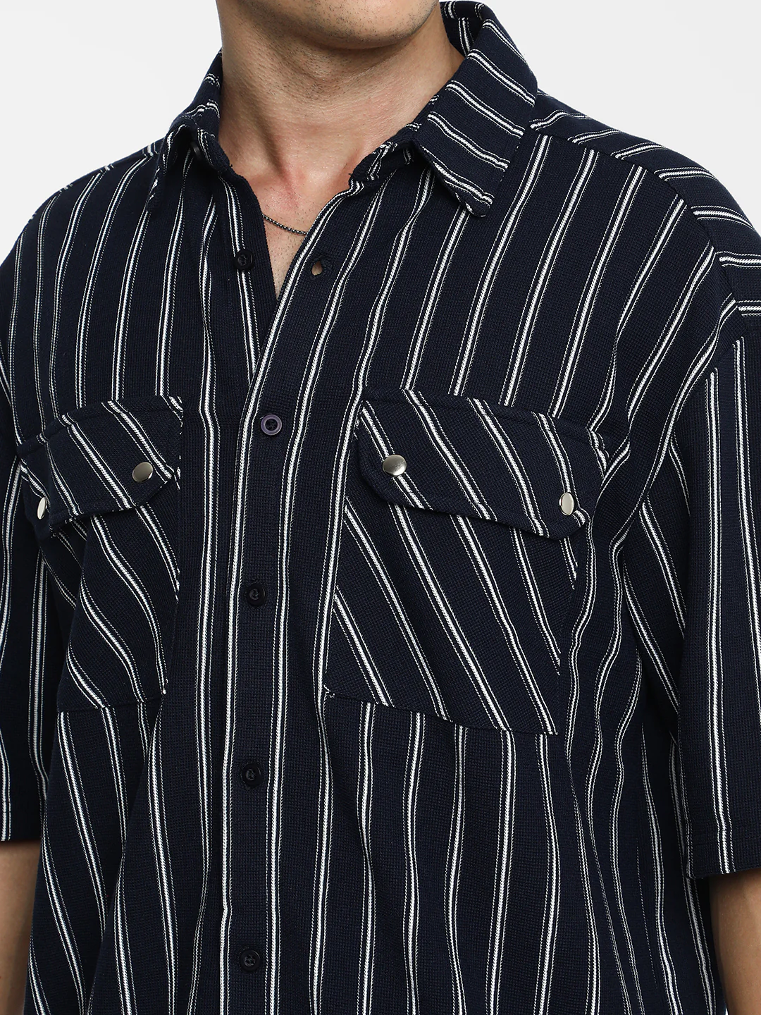 Utility Halo-Stripe Oversized Shirt - Image 14