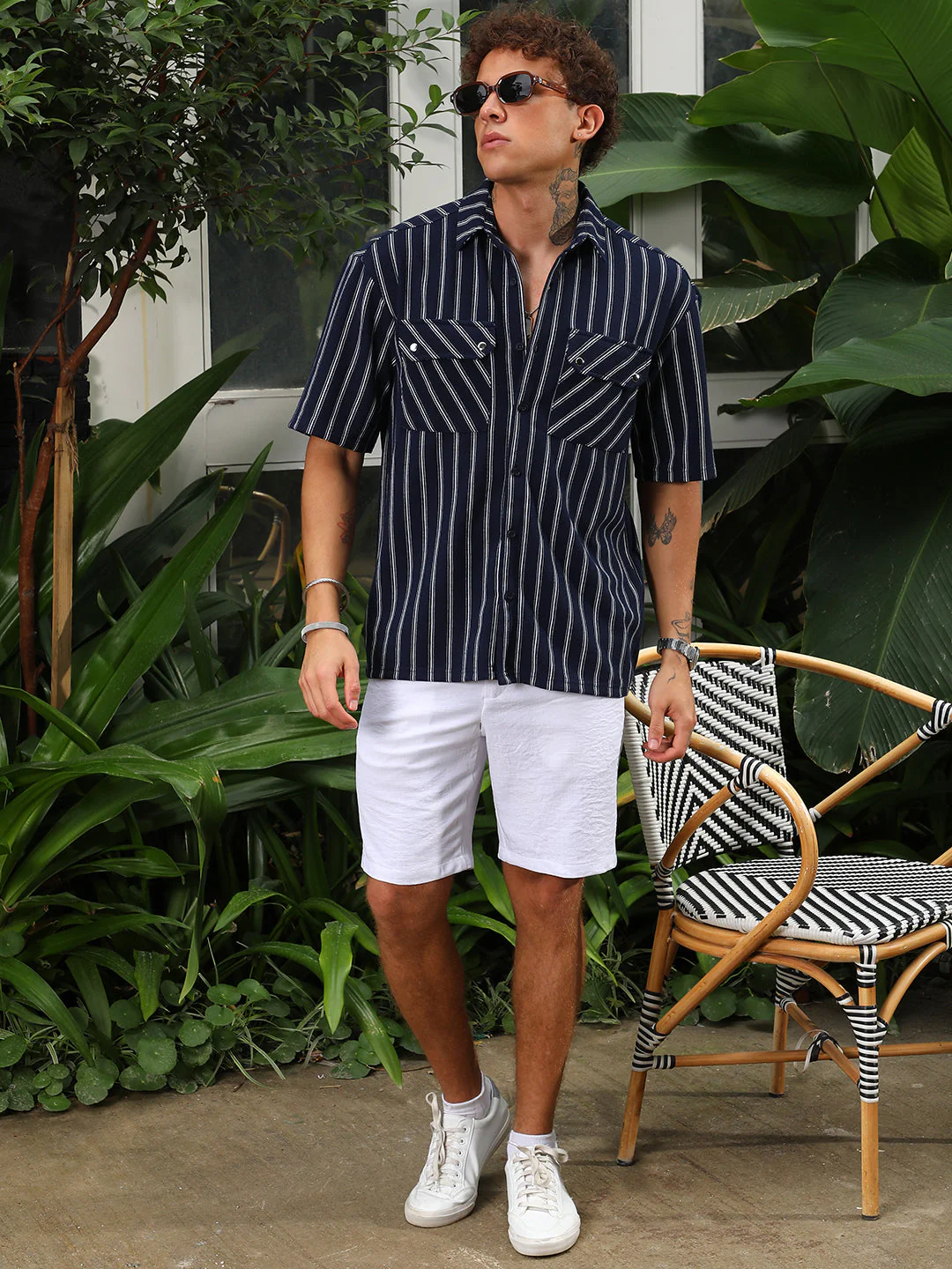 Utility Halo-Stripe Oversized Shirt - Image 6