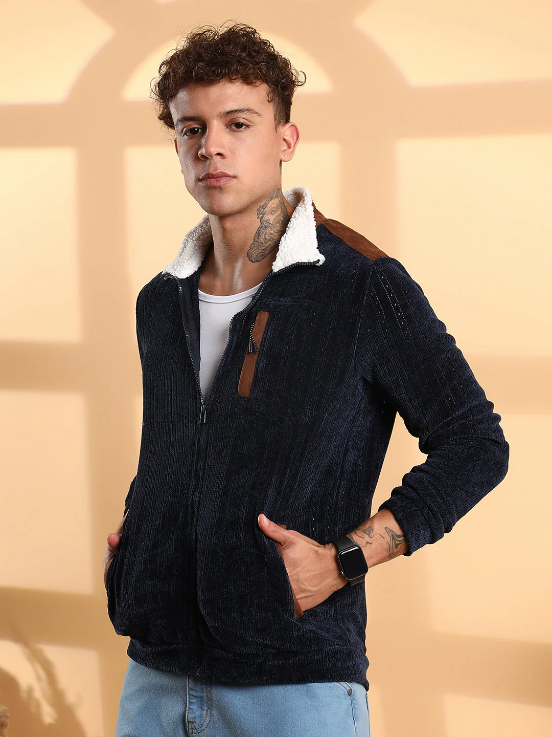 Zip-Front Cable Knit Jacket - Image 3