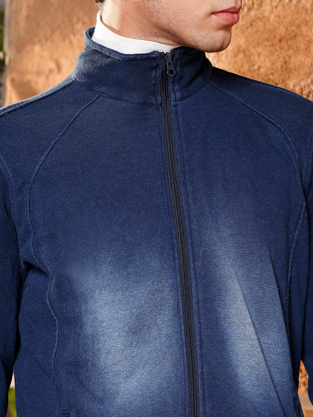 Zip-Front Dark-Wash Denim Jacket - Image 15