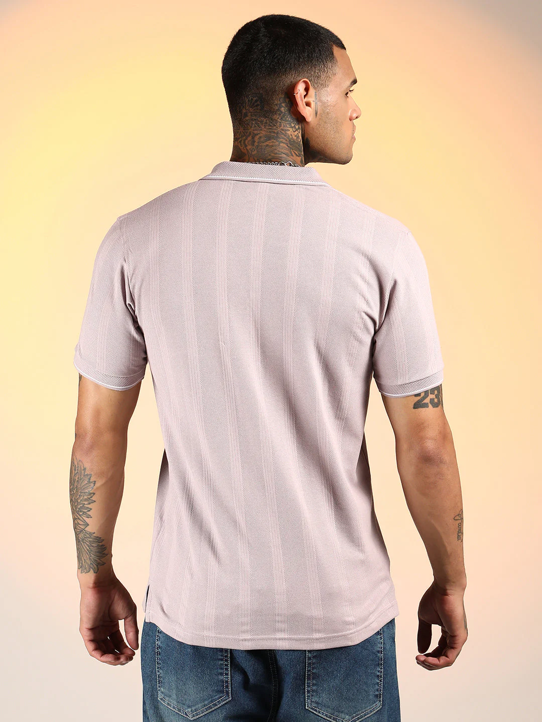 Lined-Knit Polo T-Shirt - Image 5