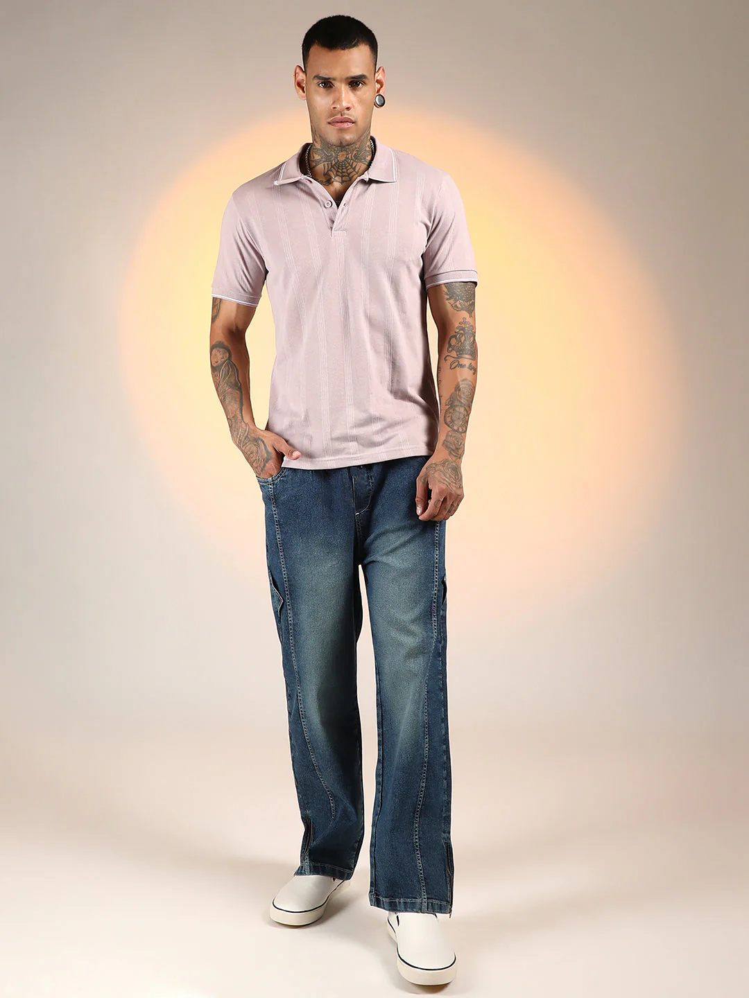 Lined-Knit Polo T-Shirt - Image 6