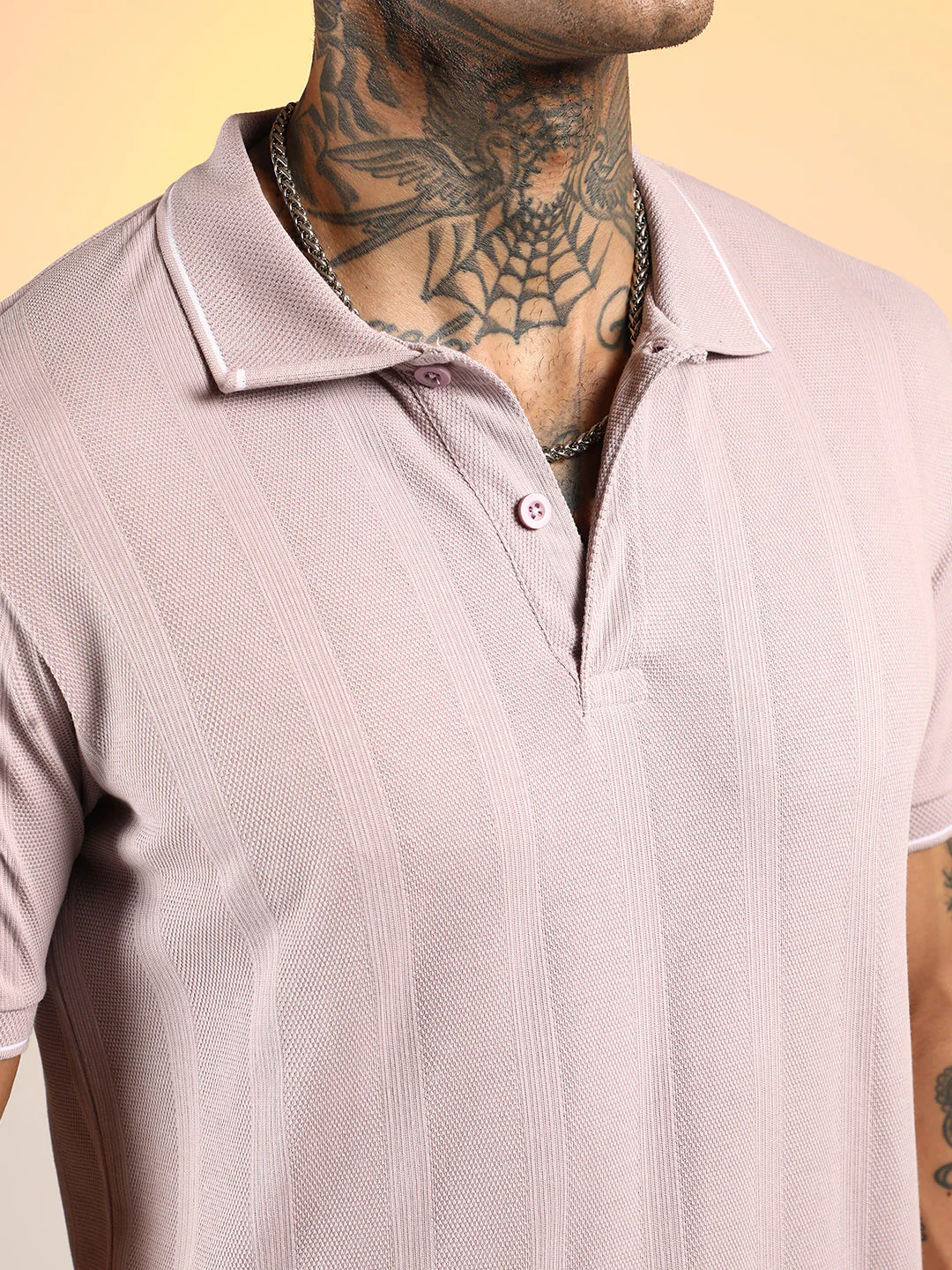 Lined-Knit Polo T-Shirt - Image 8