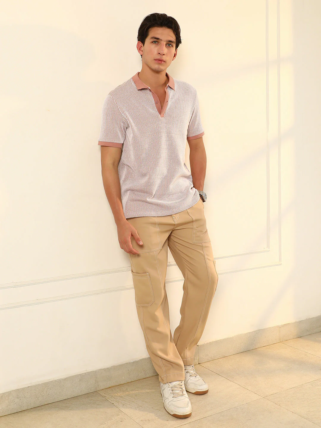 Seersucker-Striped Polo T-Shirt - Image 5