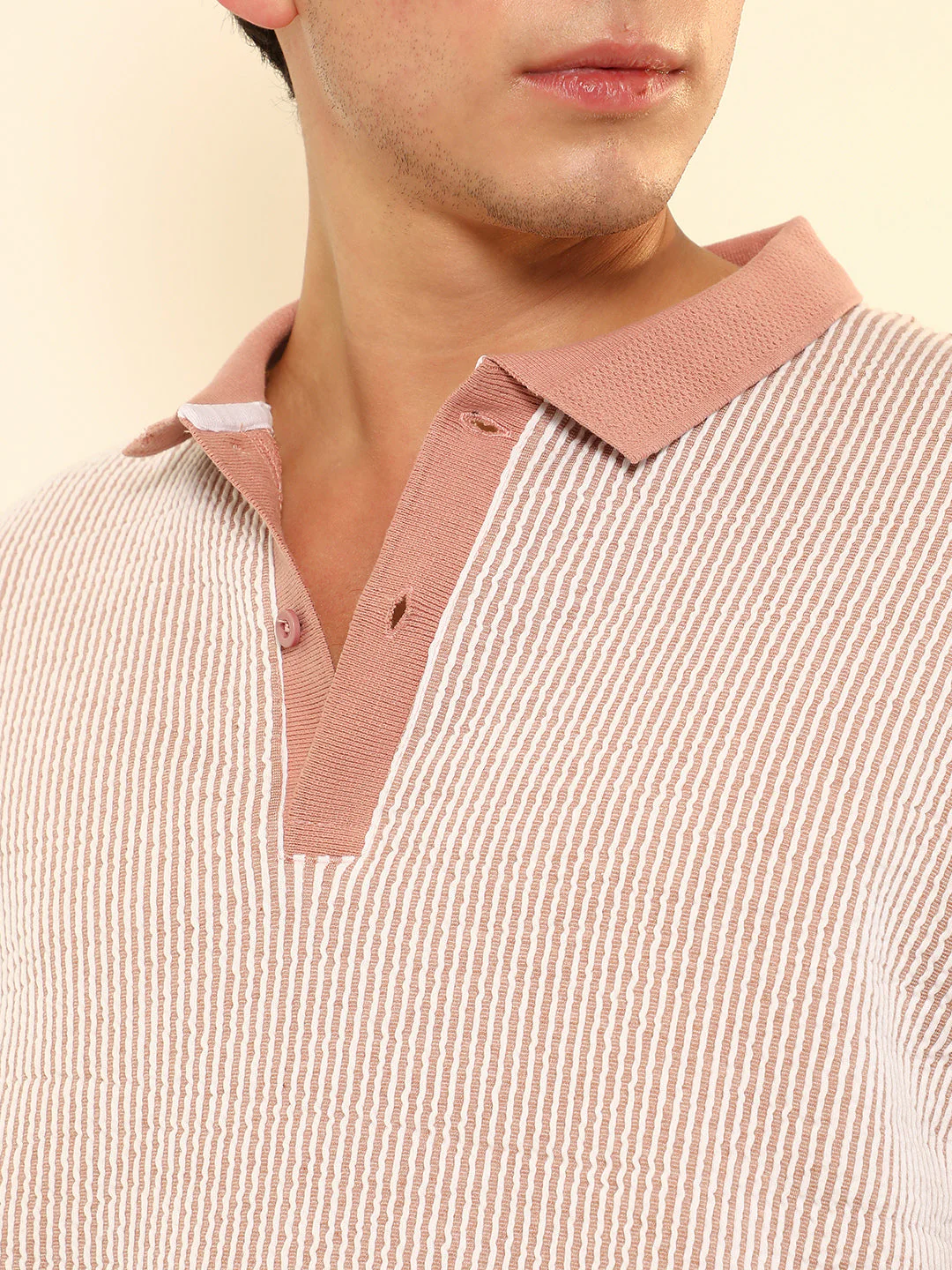 Seersucker-Striped Polo T-Shirt - Image 7
