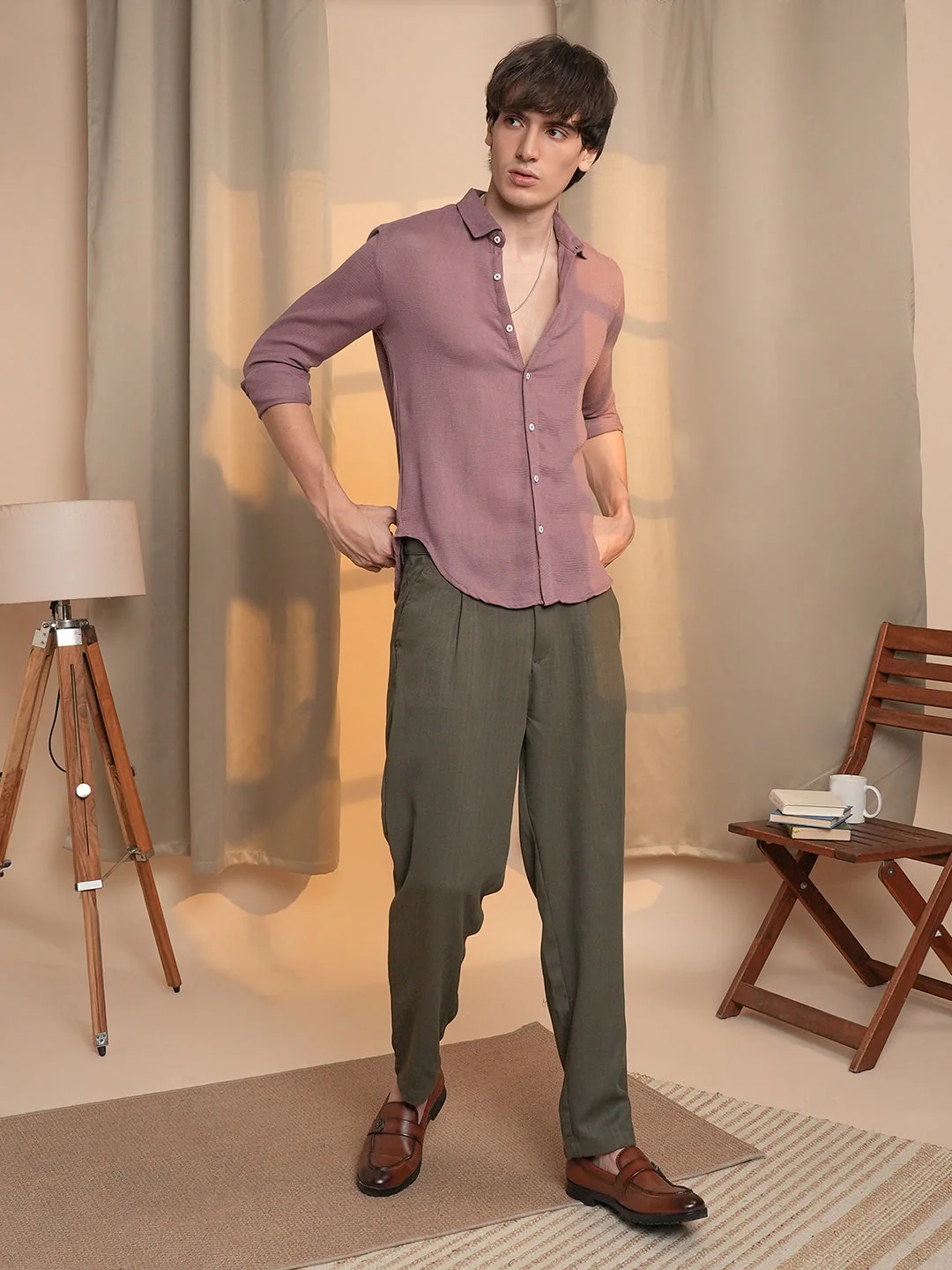 Woven-Textured Shirt - Image 5