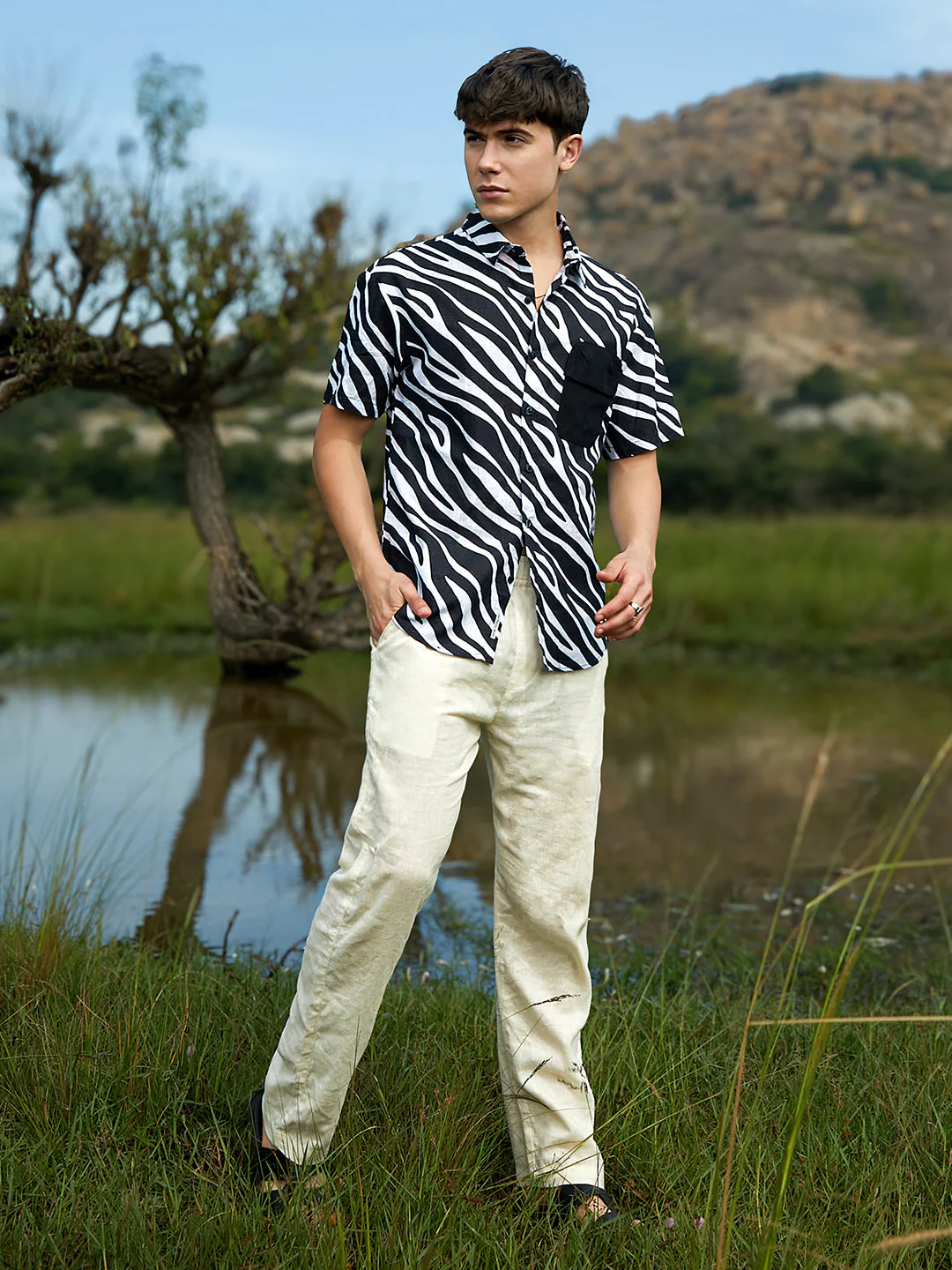 Zebra-Lined Oversized Shirt - Image 5