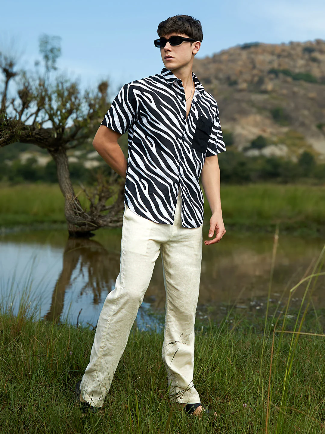 Zebra-Lined Oversized Shirt - Image 6