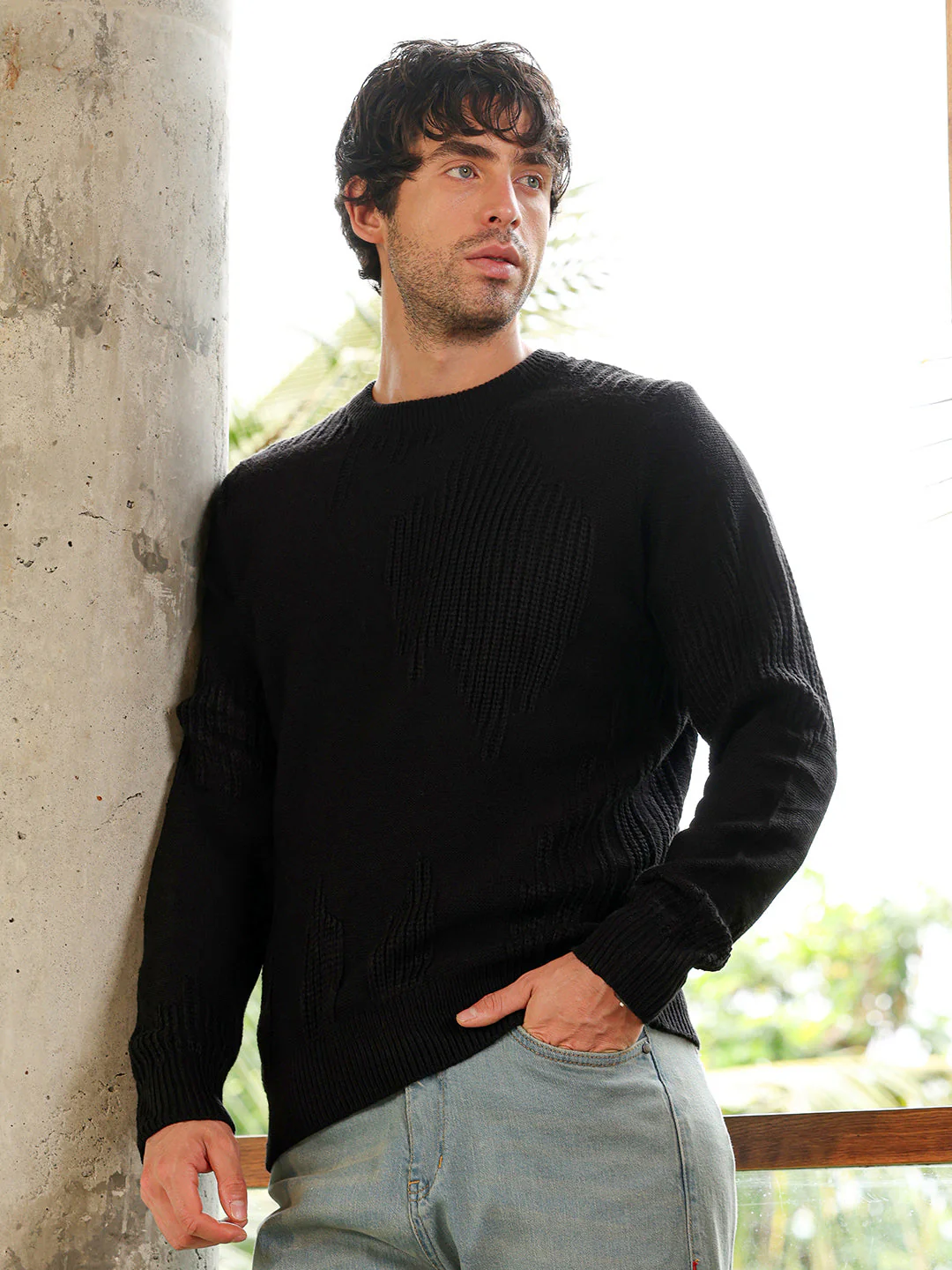 Drip-Jacquard Pullover Sweater - Image 2