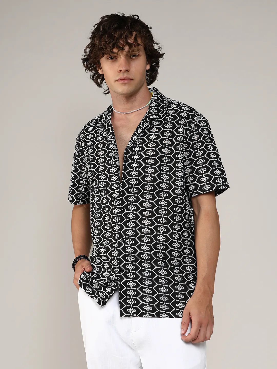 Embroidered Geometric Shirt - Image 6
