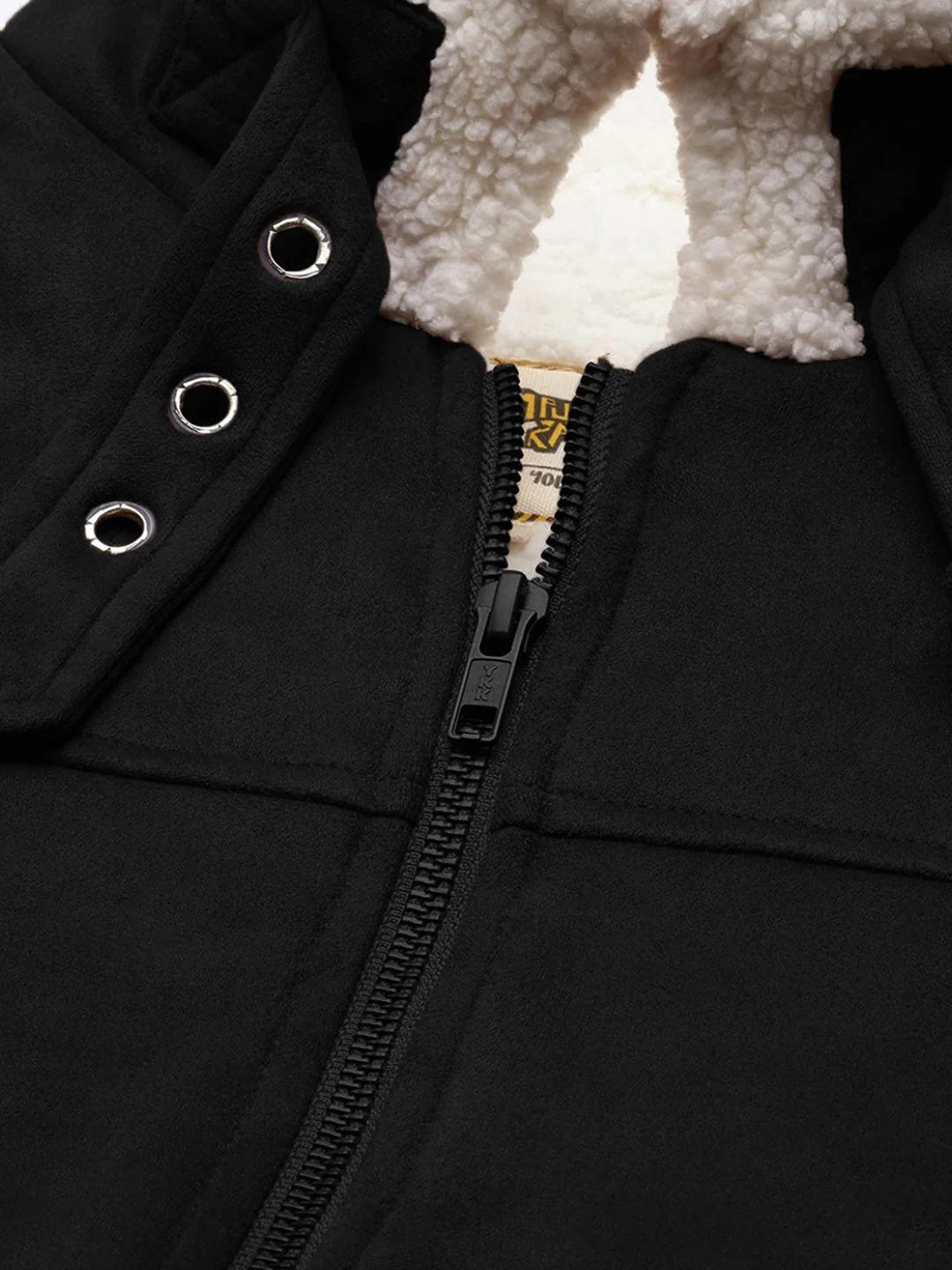 Fur-Lined Suede Bomber Jacket - Image 6