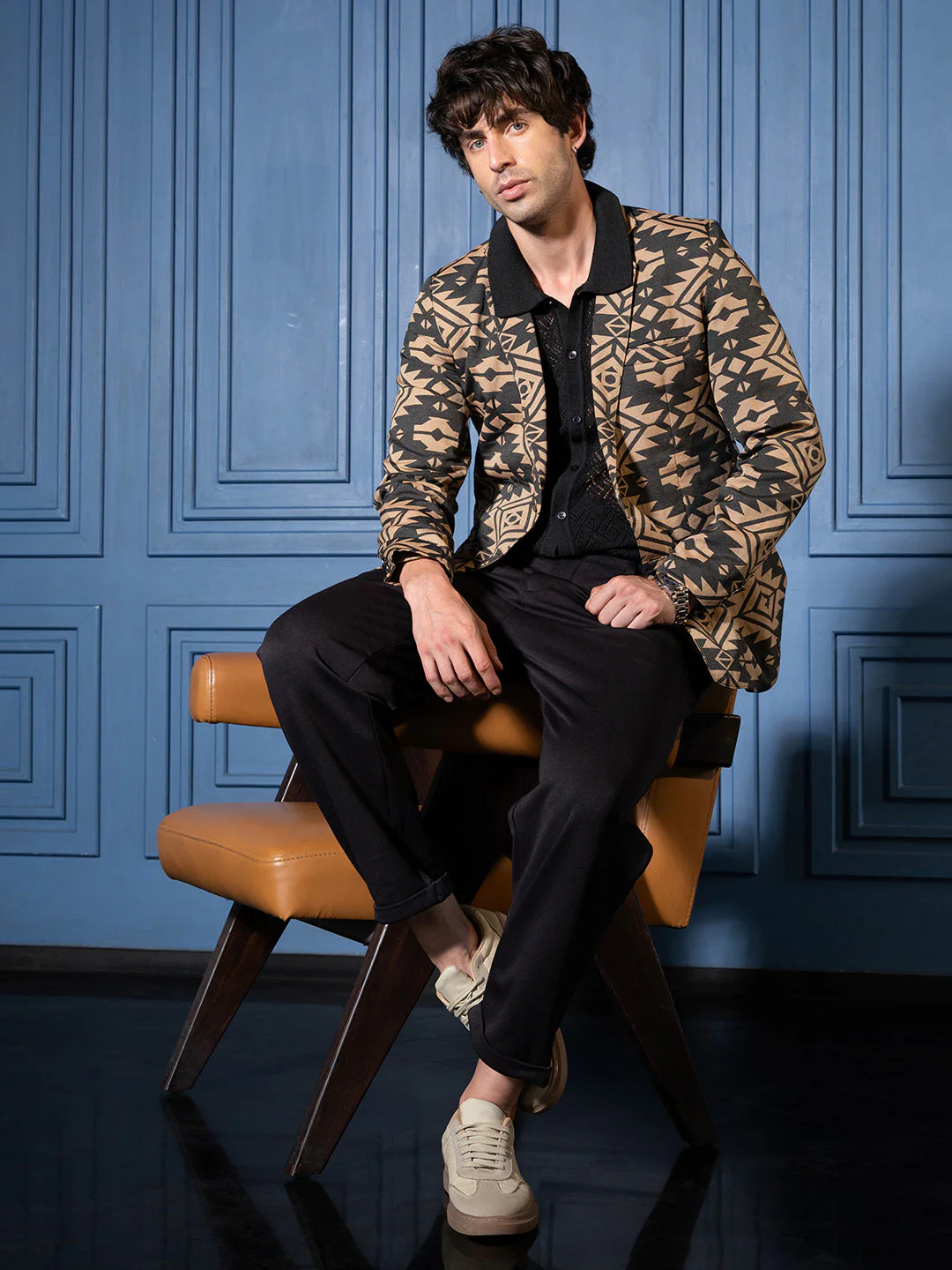 Tailored Aztec-Block Jacquard Blazer - Image 6