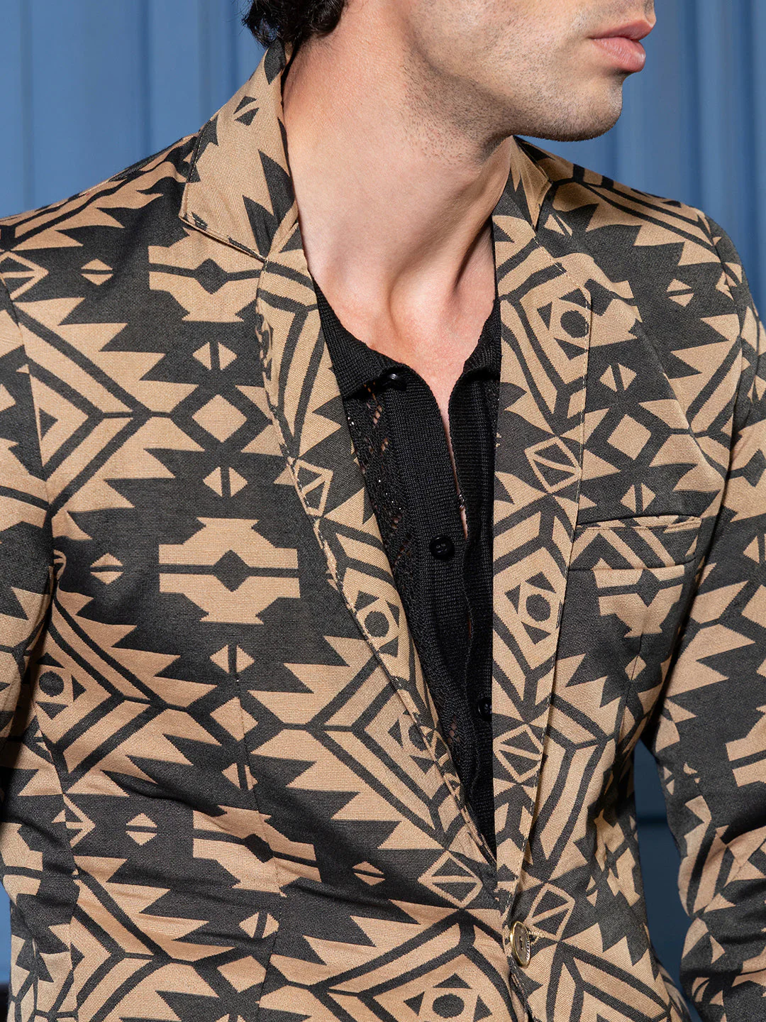 Tailored Aztec-Block Jacquard Blazer - Image 7