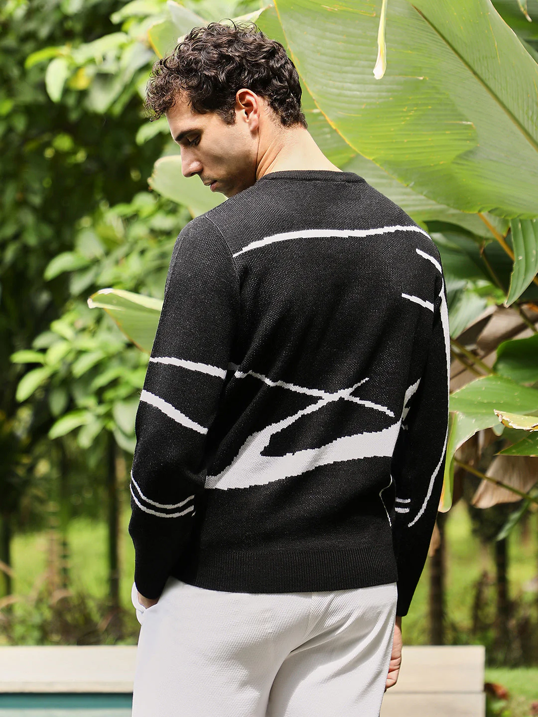 Mono-Abstract Pullover Sweater - Image 4