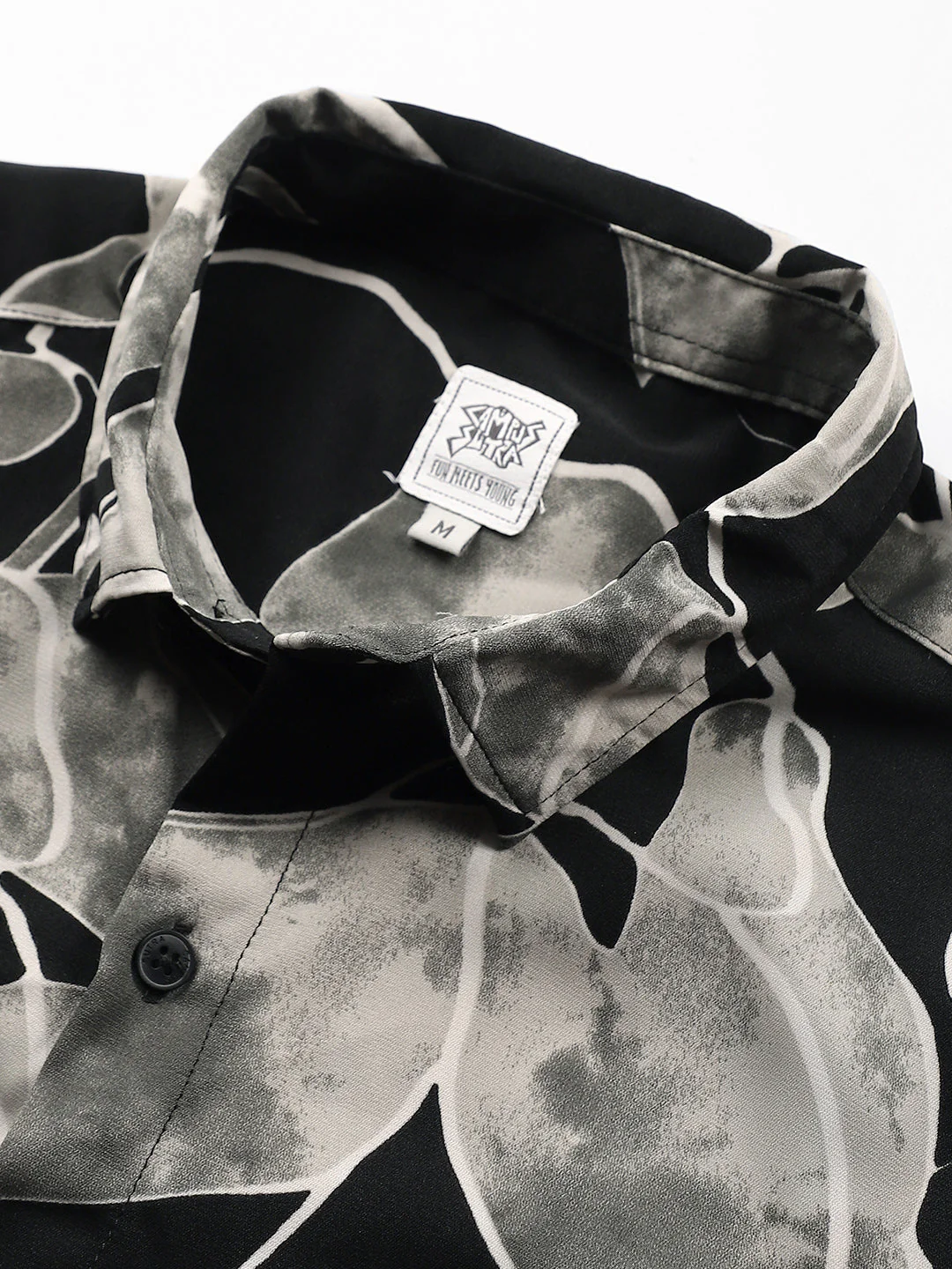 Artistic-Foliage Lined Imrprint Shirt - Image 8