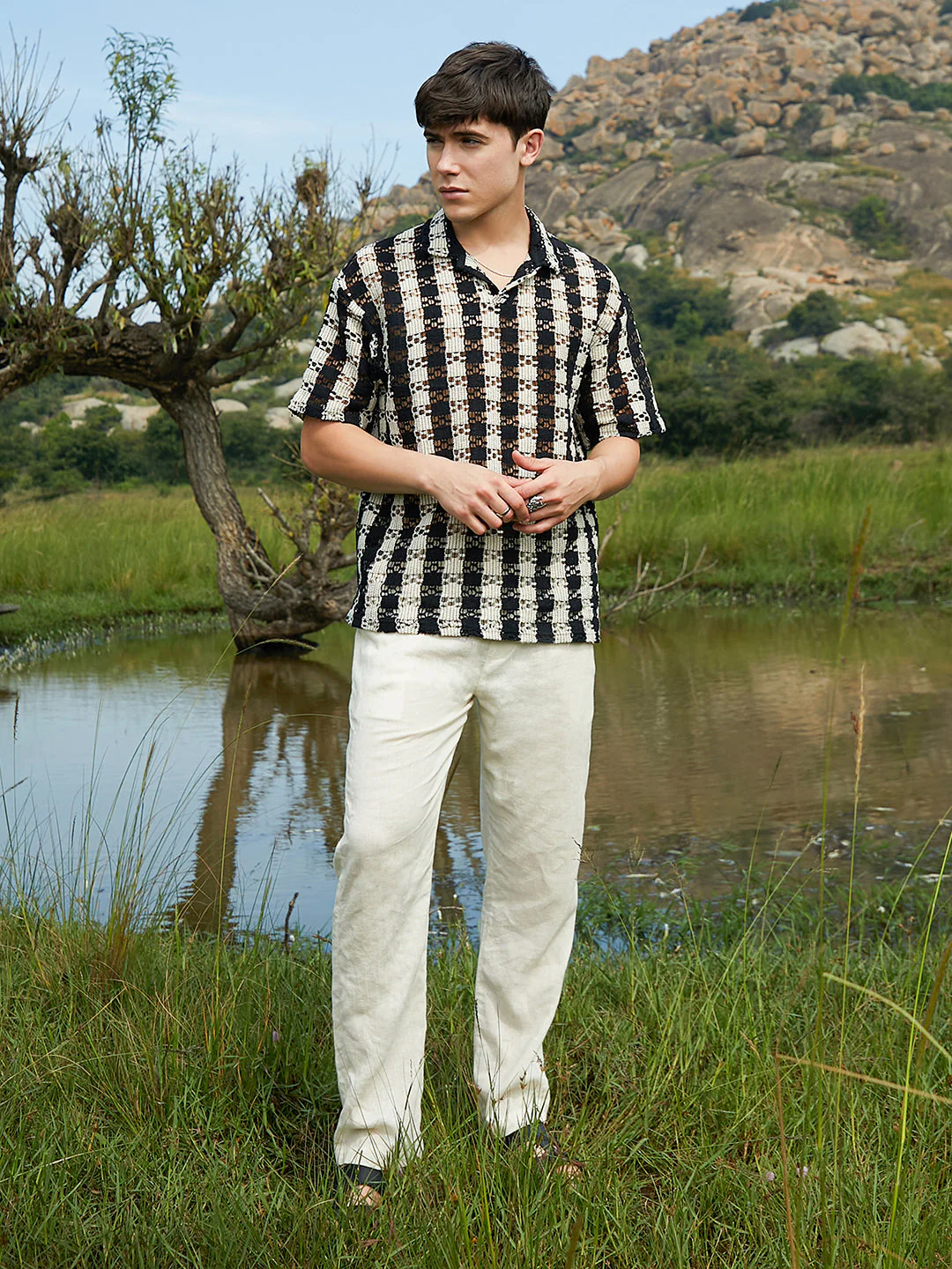 Track-Stripe Oversized Polo T-Shirt - Image 5