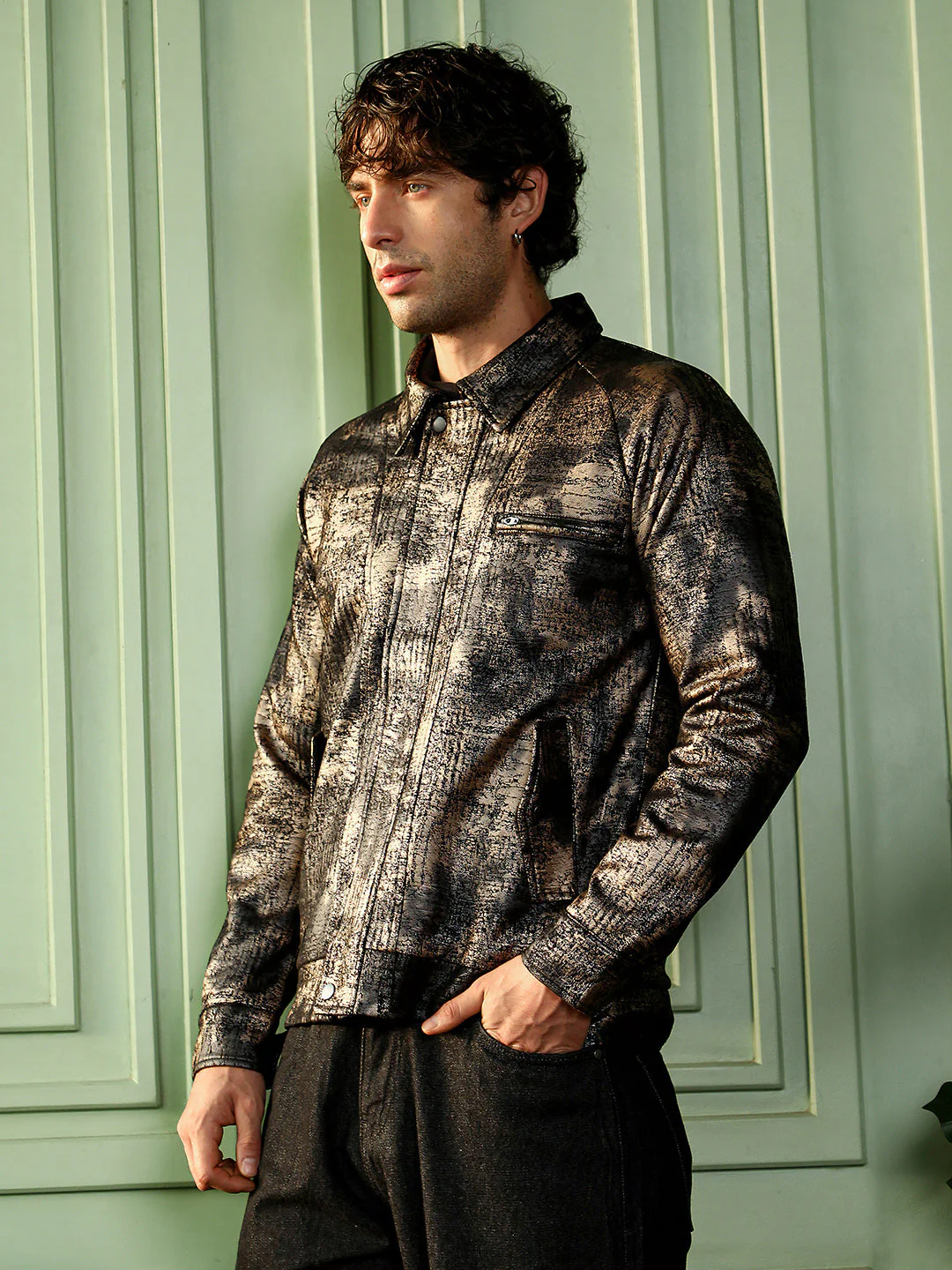 Reptilia-Jacquard Bomber Jacket - Image 3