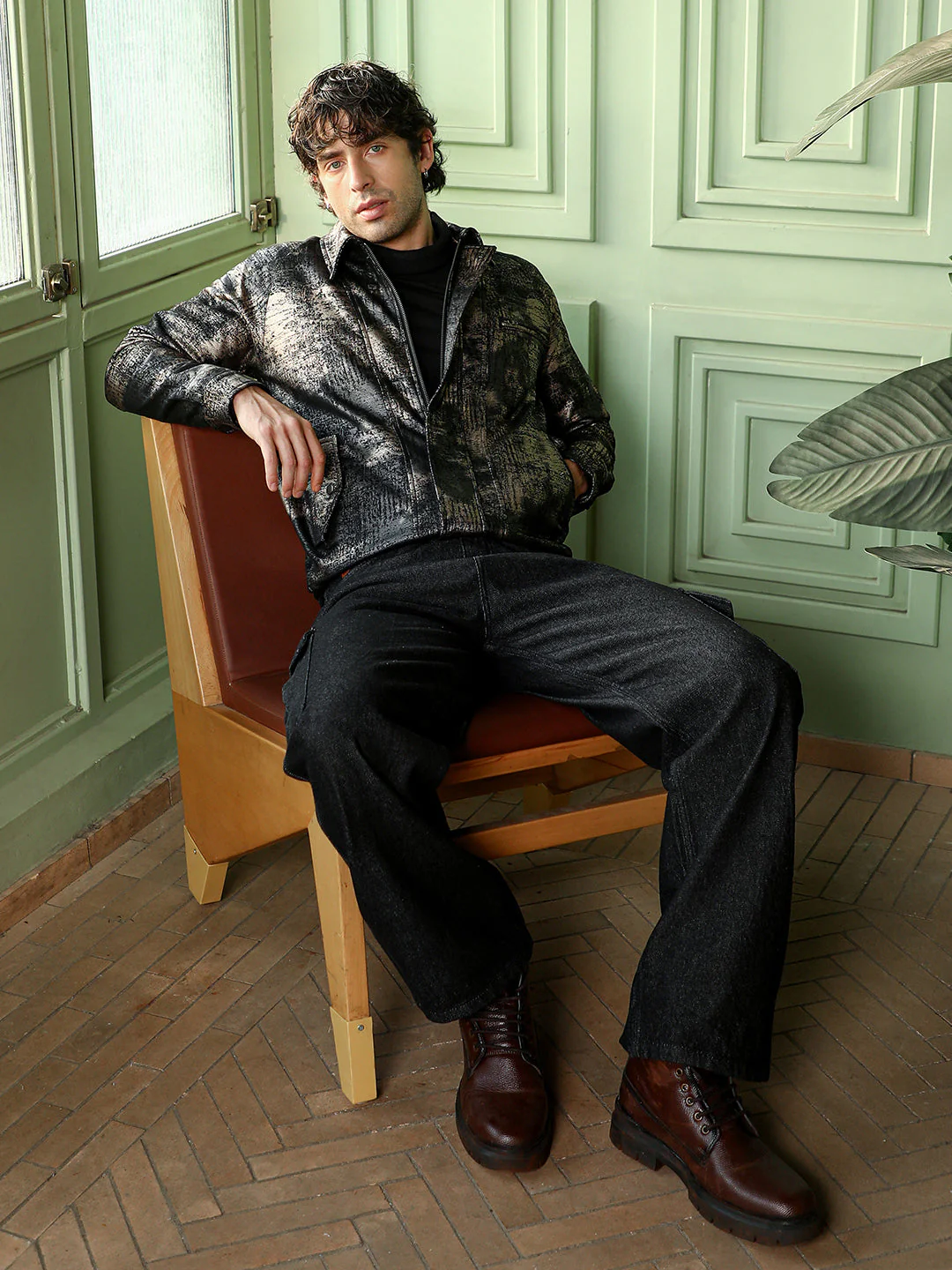 Reptilia-Jacquard Bomber Jacket - Image 6