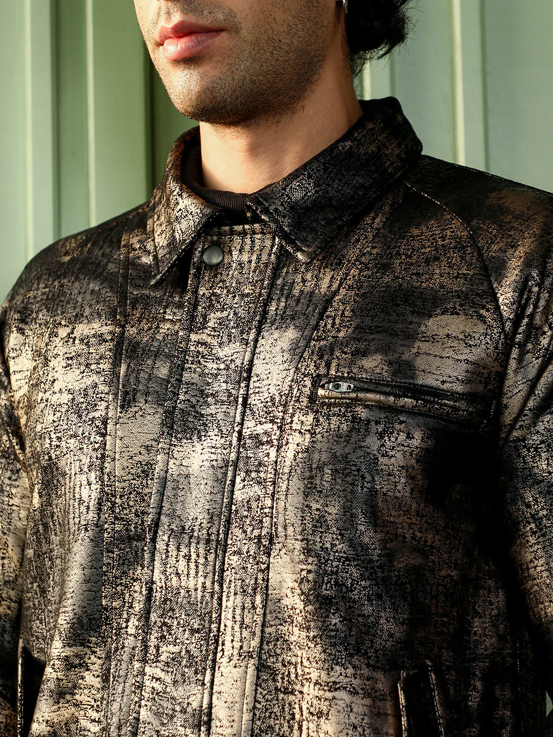 Reptilia-Jacquard Bomber Jacket - Image 7