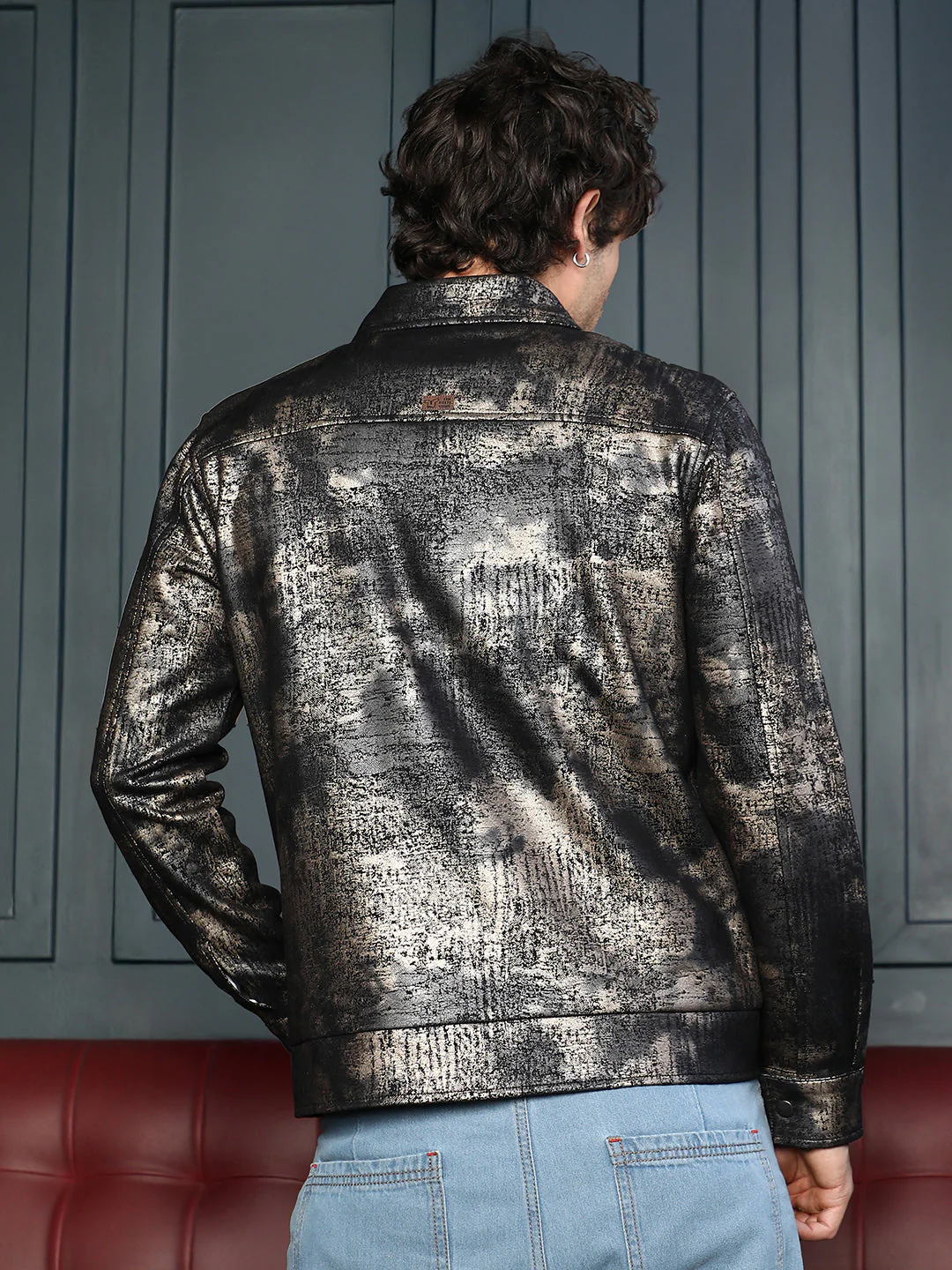 Reptilia-Jacquard Zip-Front Jacket - Image 4