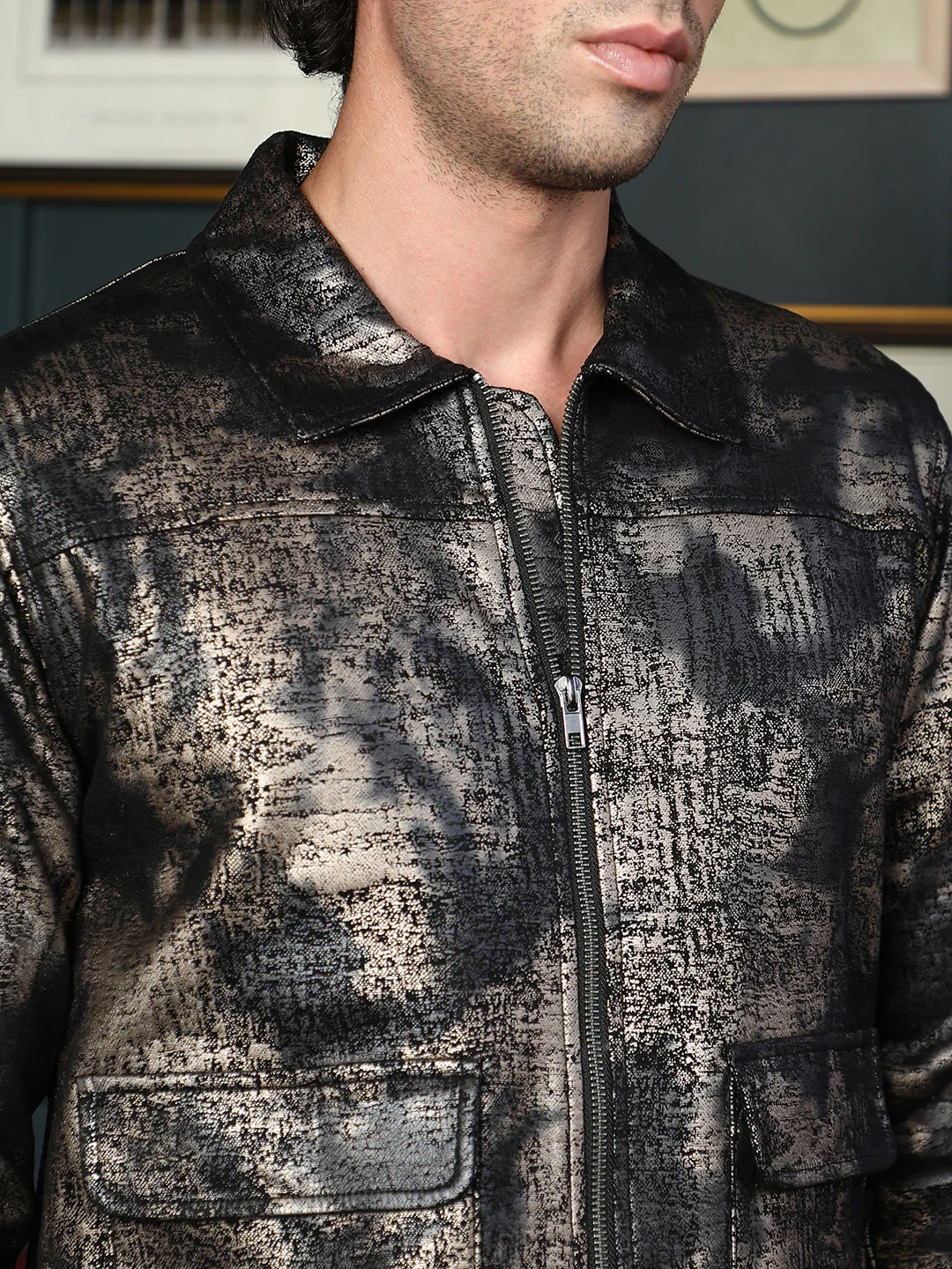 Reptilia-Jacquard Zip-Front Jacket - Image 7