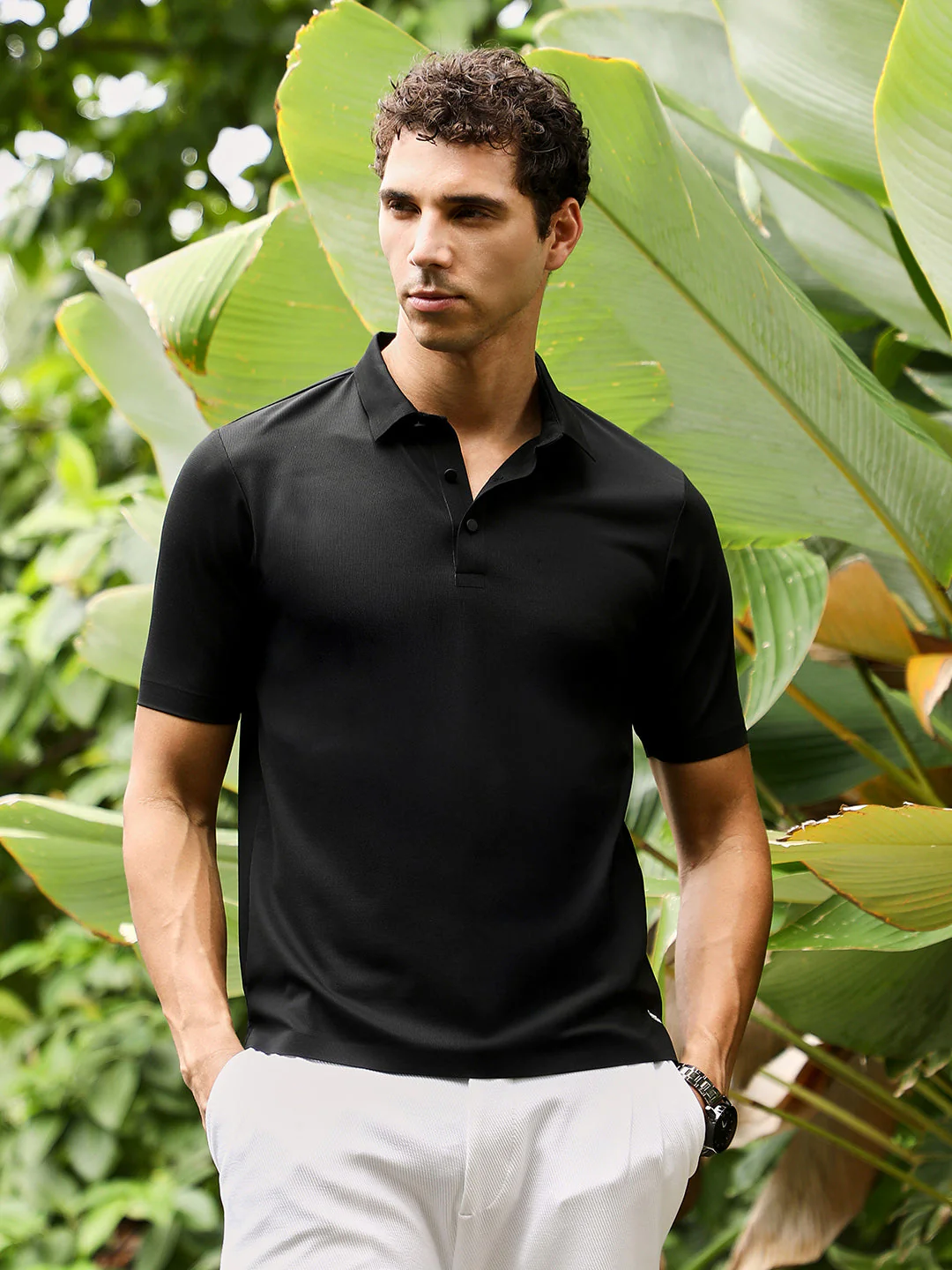 Seamless Knit Polo T-Shirt - Image 2