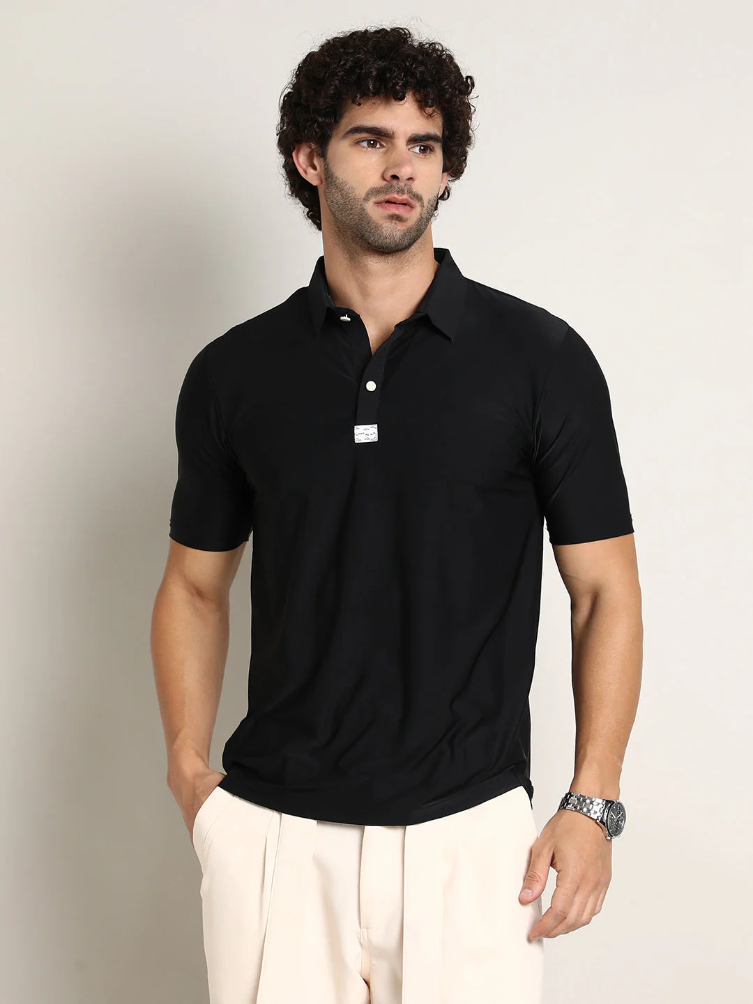 Seamless Solid Polo T-Shirt - Image 2