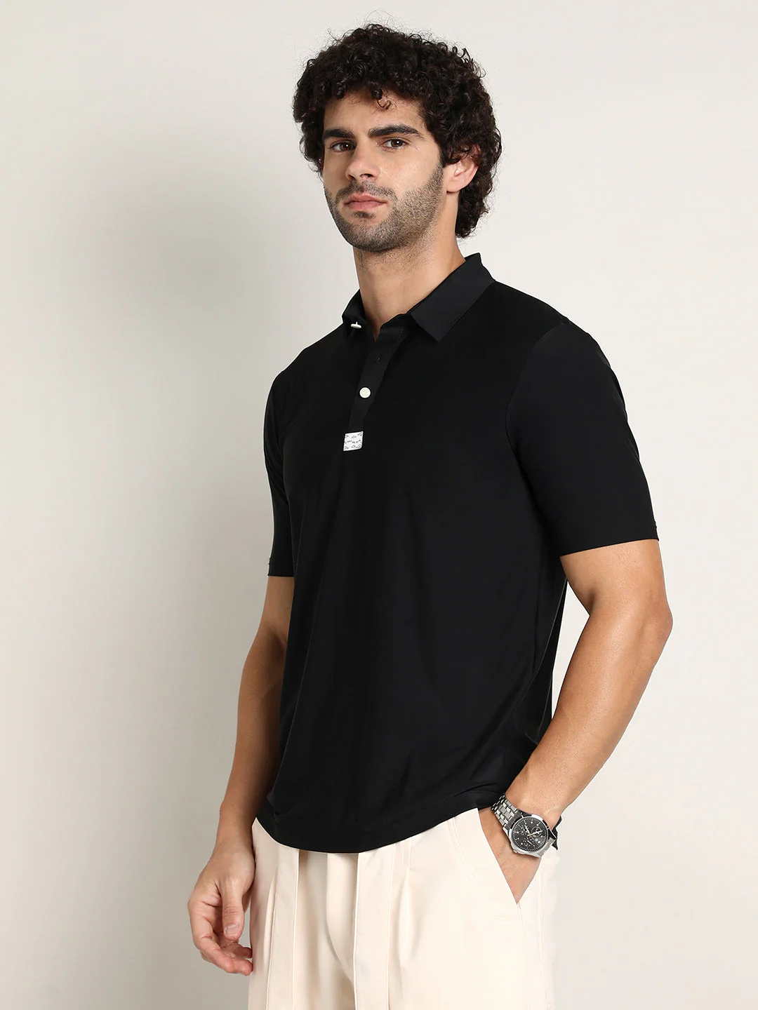 Seamless Solid Polo T-Shirt - Image 3