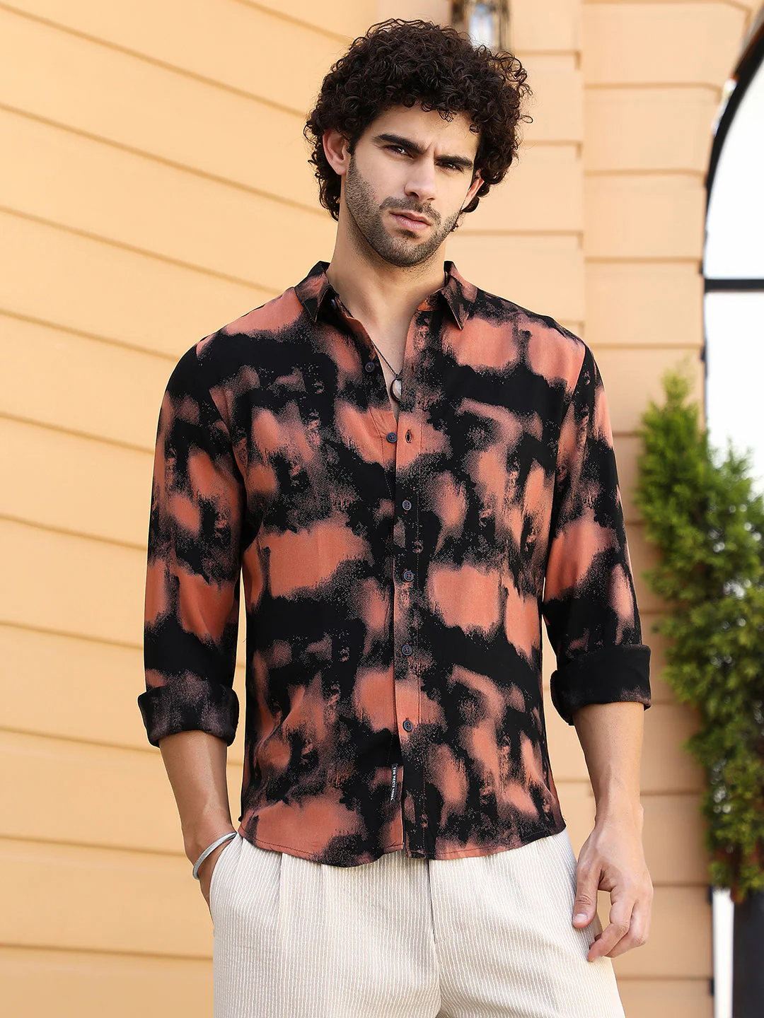 Smudged-Block Regular Shirt - Image 2
