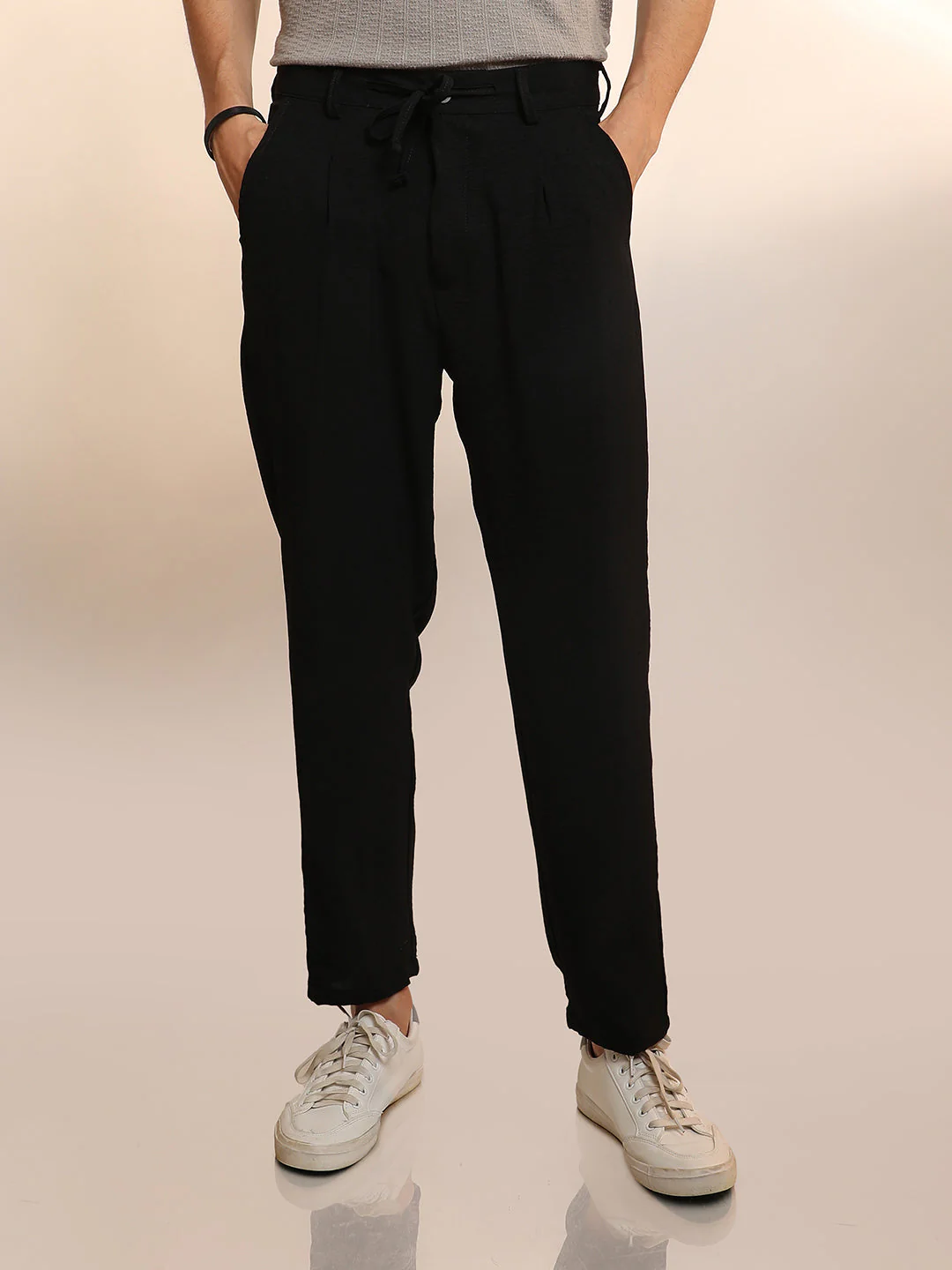 Lightweight - Solid Pleated Trousers - Image 2