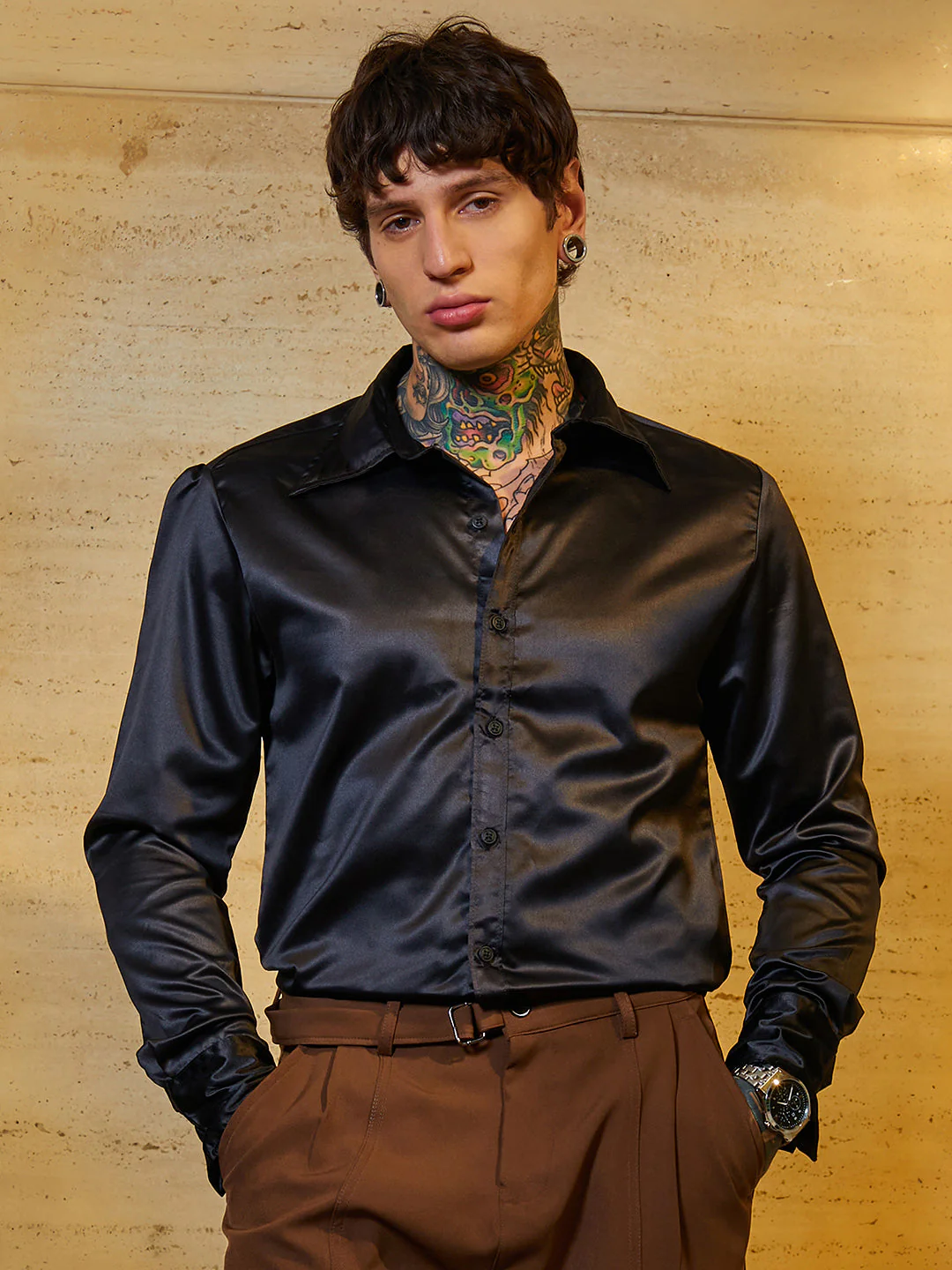 Solid Satin Shirt - Image 2