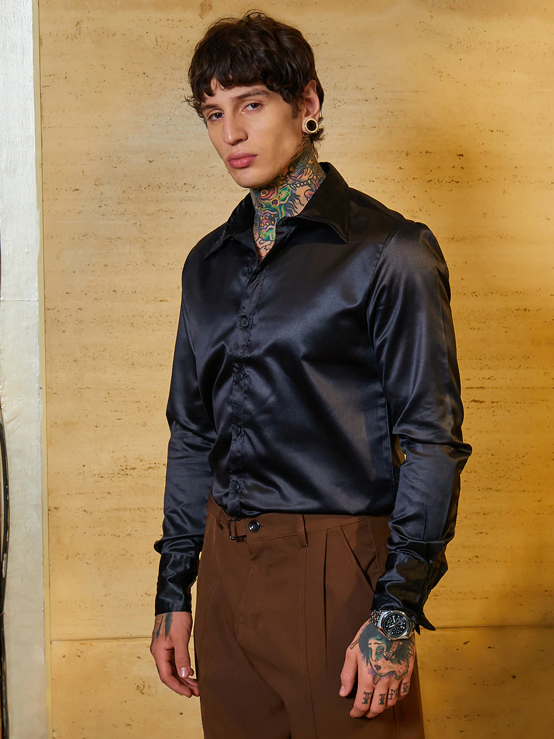 Solid Satin Shirt - Image 3