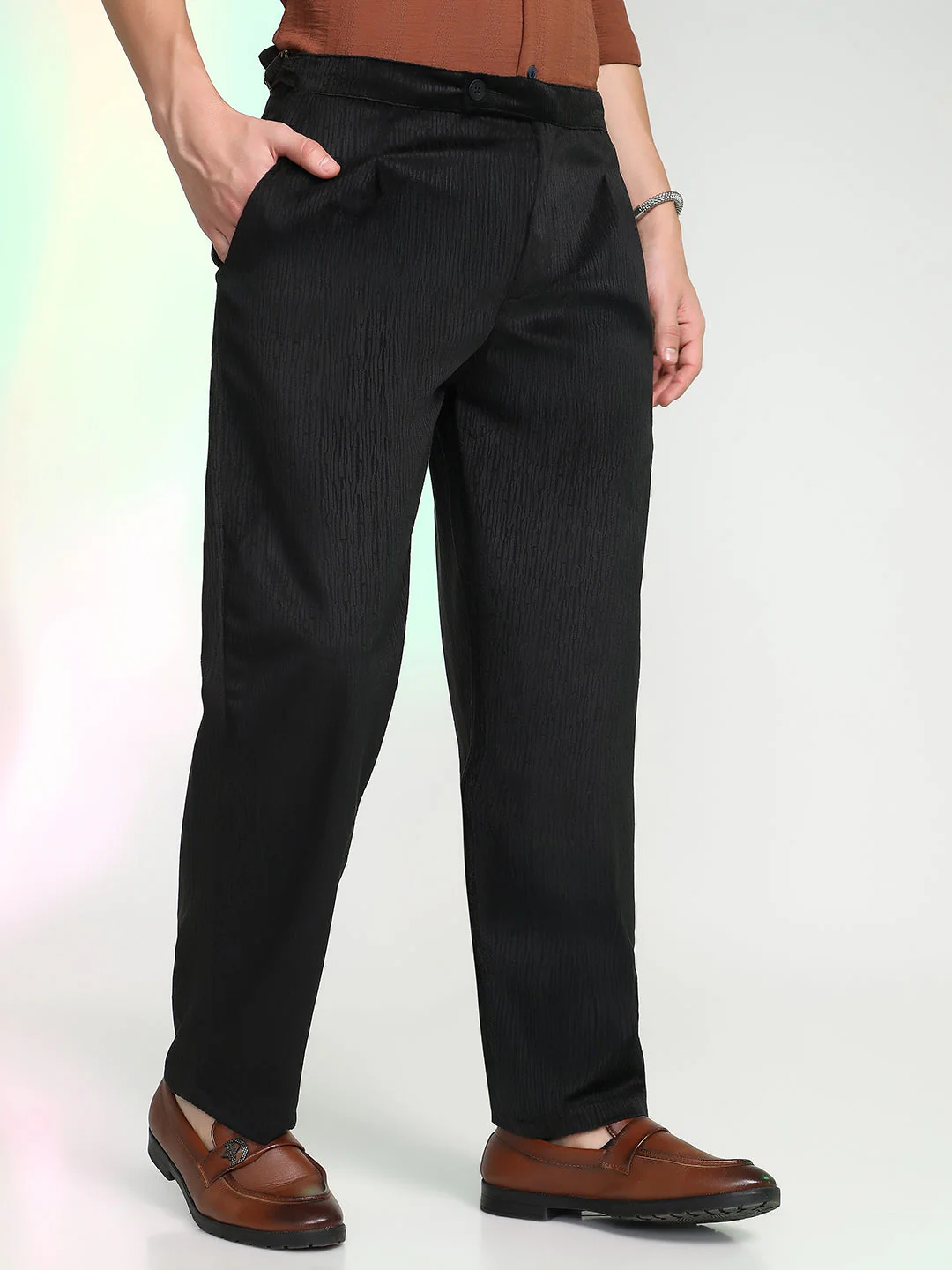 Lightweight - Veined Tailored Trousers - Image 3