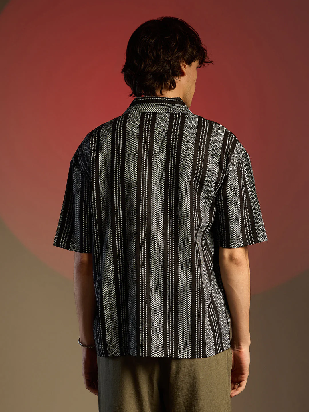 Woven Striped Oversized Shirt - Image 4