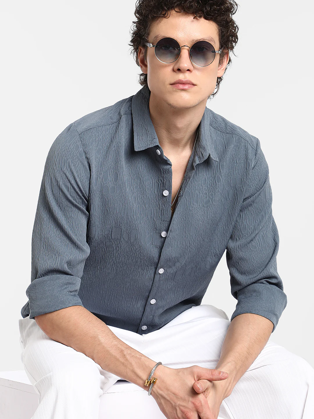 Abstract-Textured Shirt - Image 8