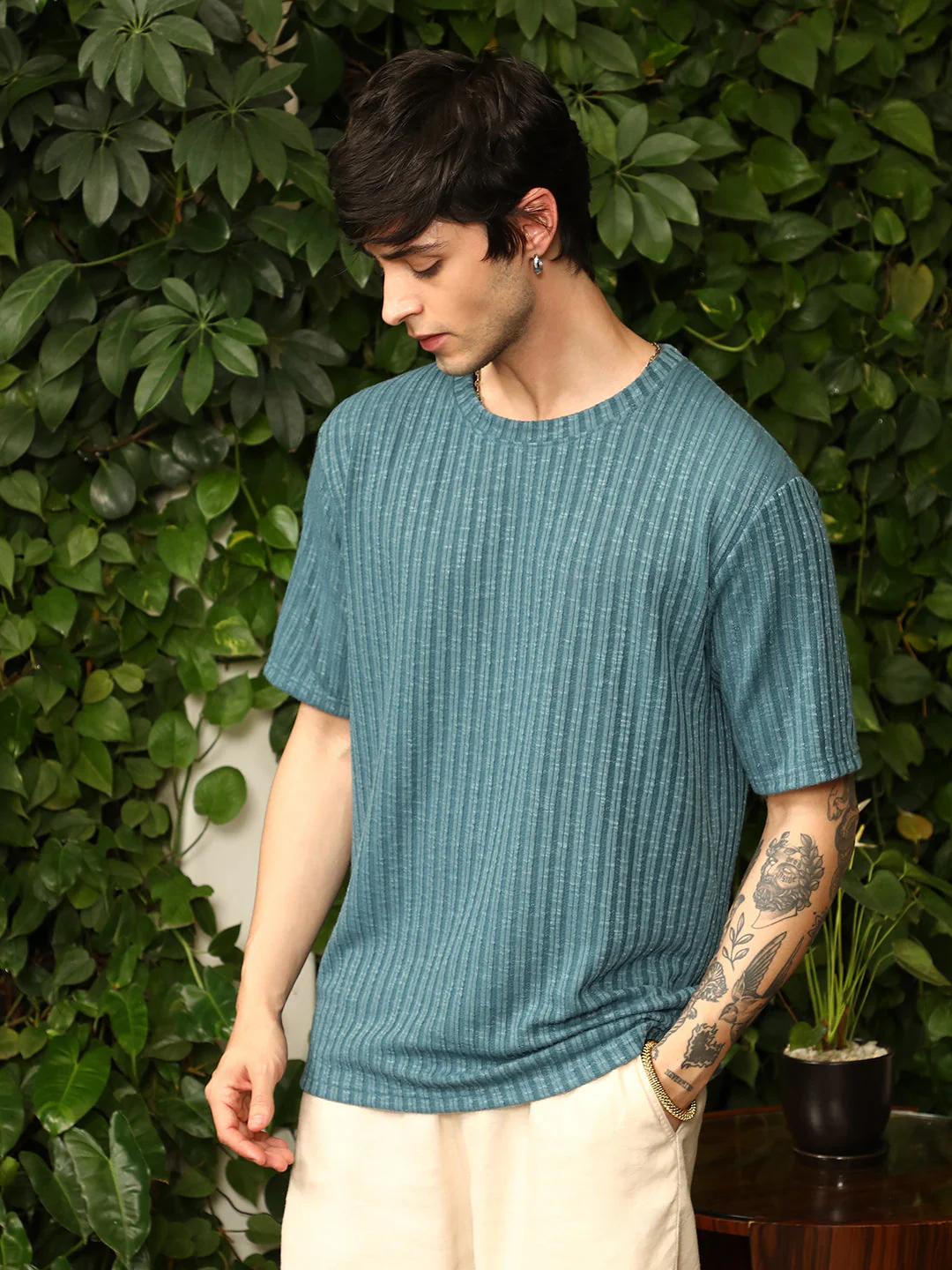 Sugarcane-Ribbed Oversized T-Shirt - Image 3