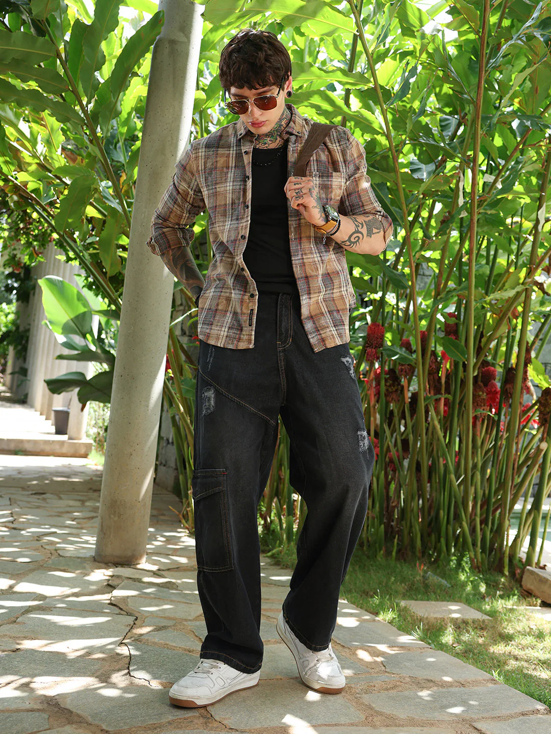 Faded-Plaid Regular Shirt - Image 6