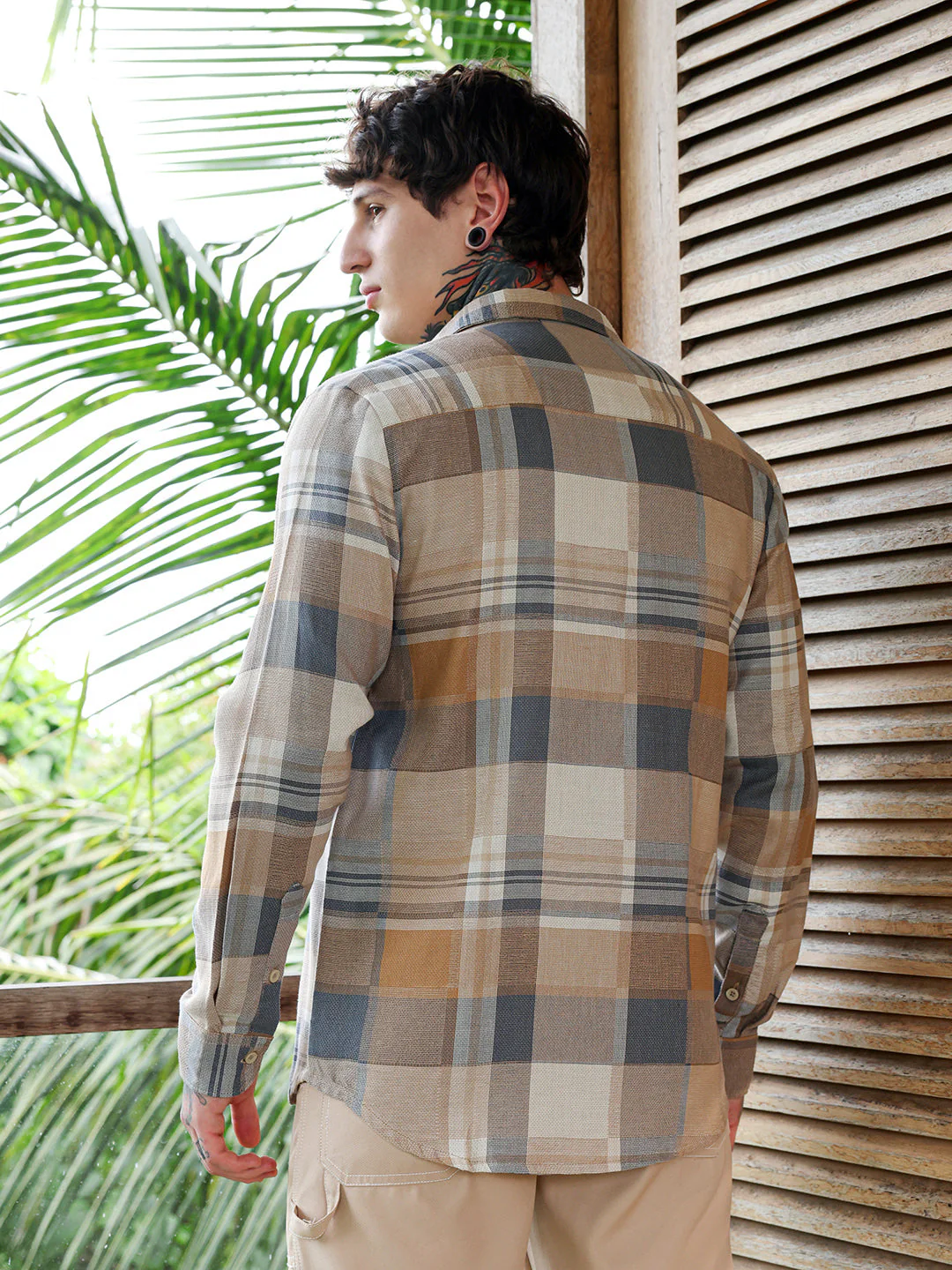 Gradient-Plaid Regular Shirt - Image 4