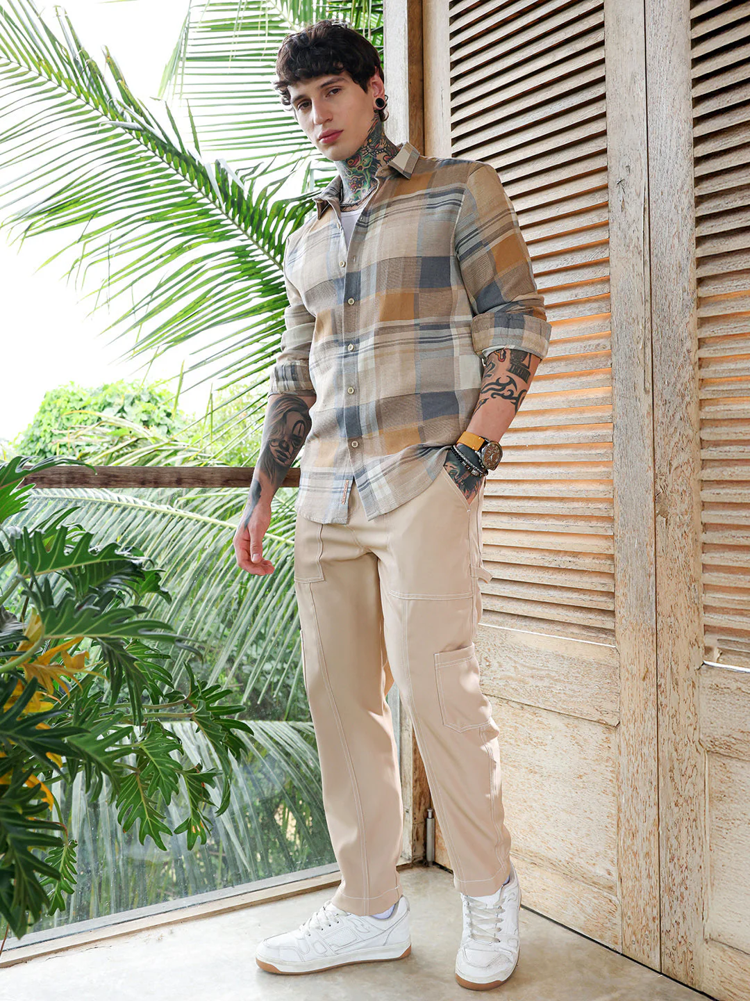 Gradient-Plaid Regular Shirt - Image 5