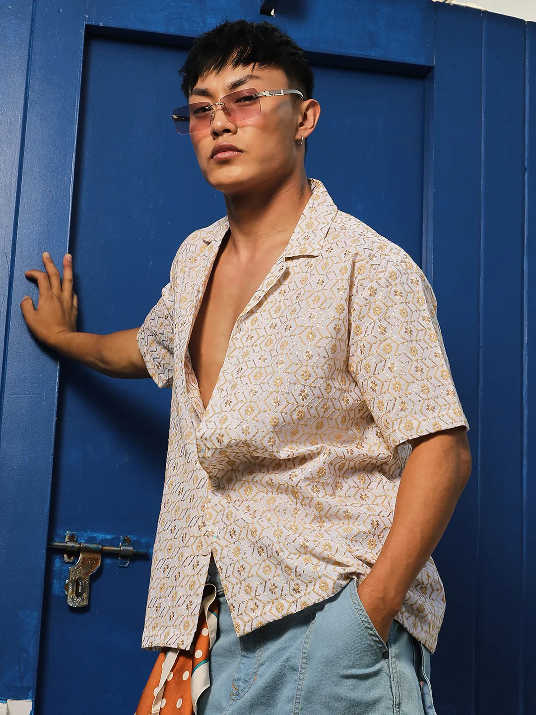 Embroidered Geometric Shirt - Image 2