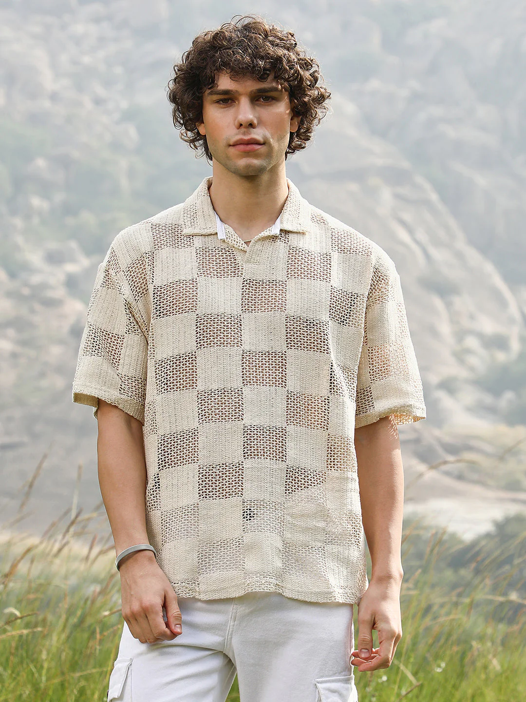 Grid Oversized Polo T-Shirt - Image 2
