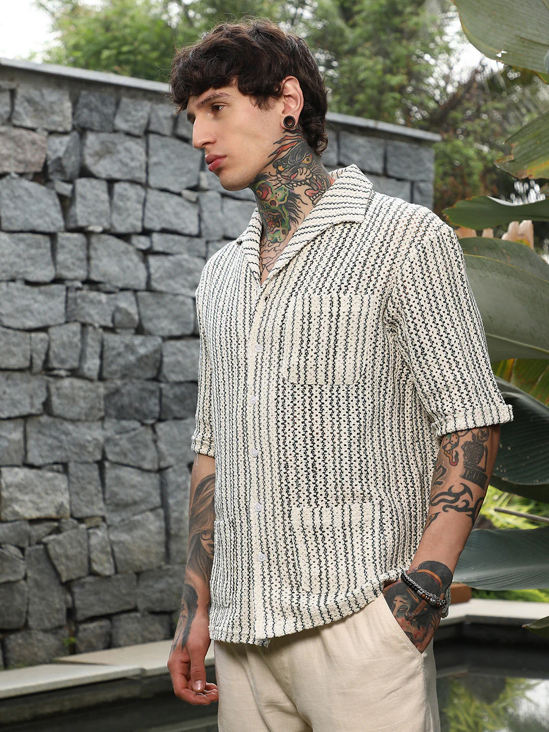 Striped Crochet Shirt - Image 3