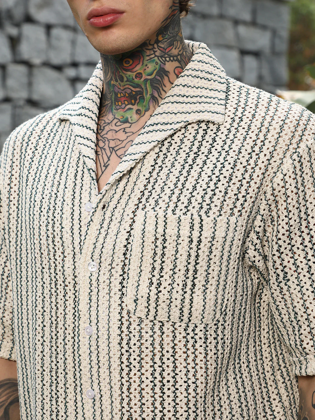 Striped Crochet Shirt - Image 7